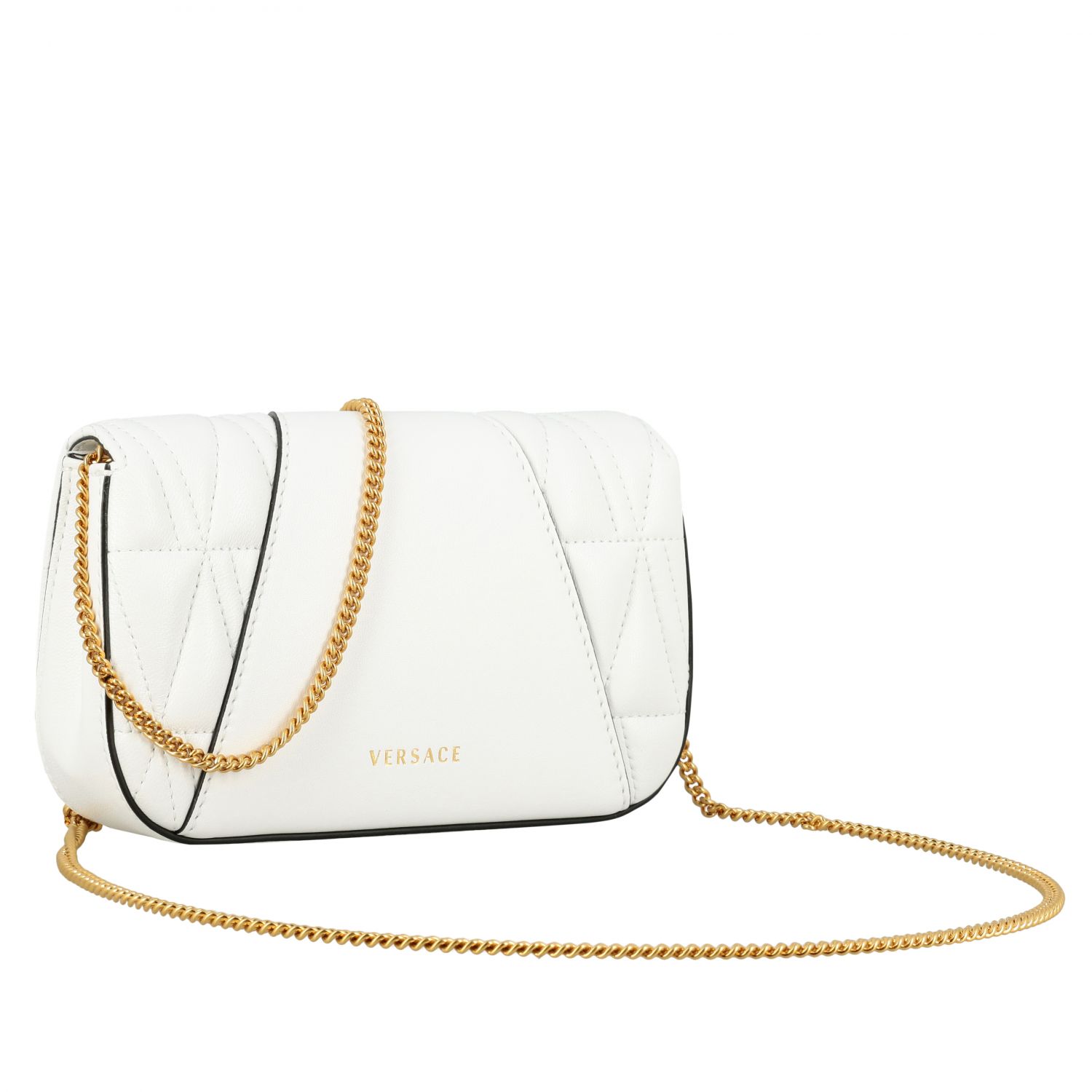 Versace Outlet Virtus bag in quilted leather with V monogram Mini