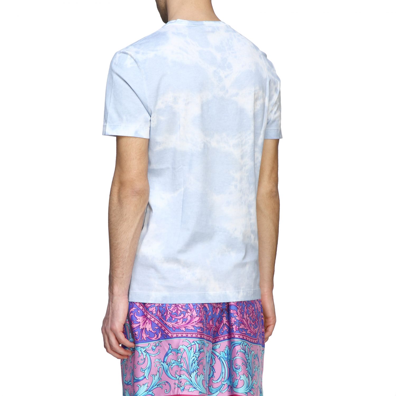 T-shirt Versace: T-shirt Versace Tye Die avec méduse bleu ciel 3