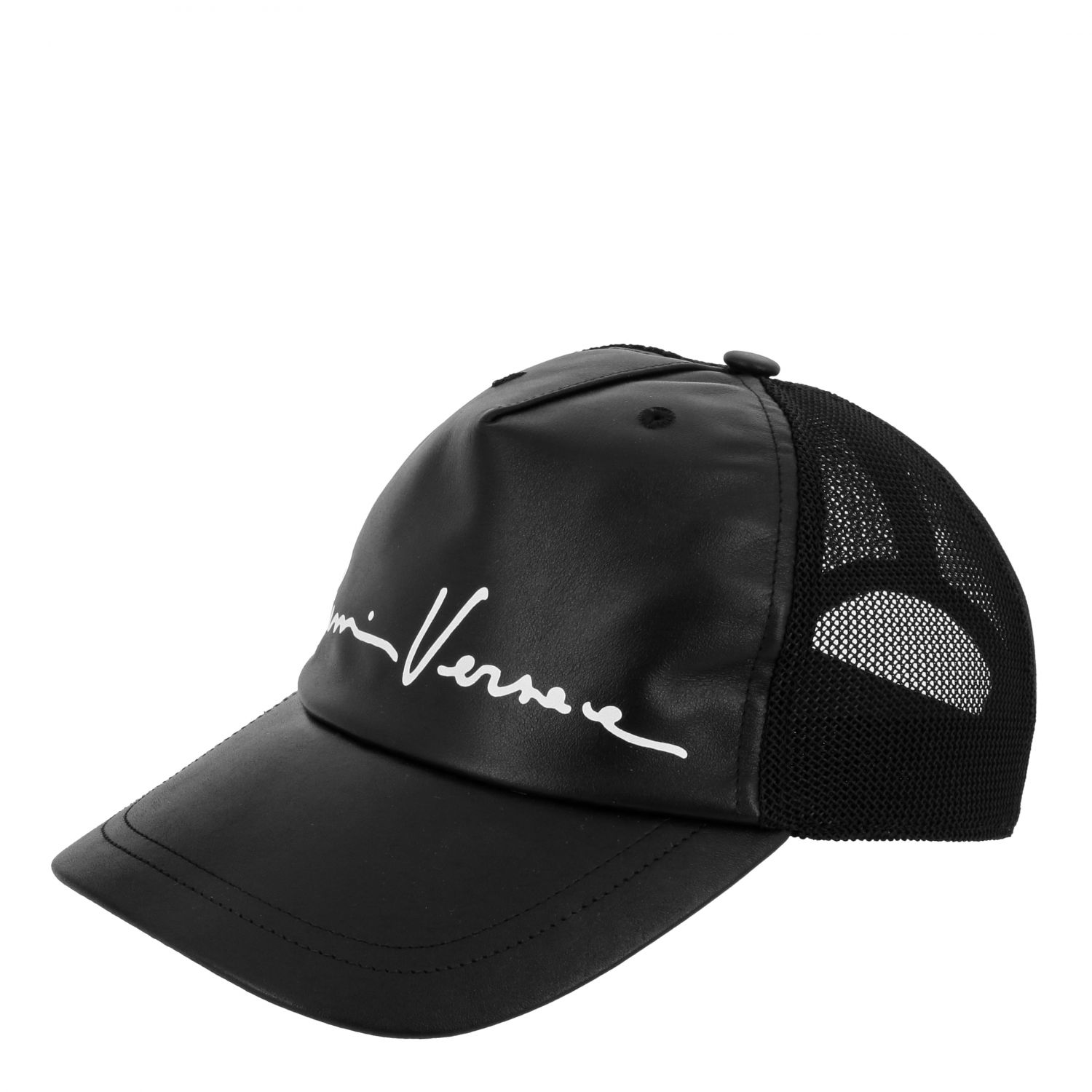 versace leather cap