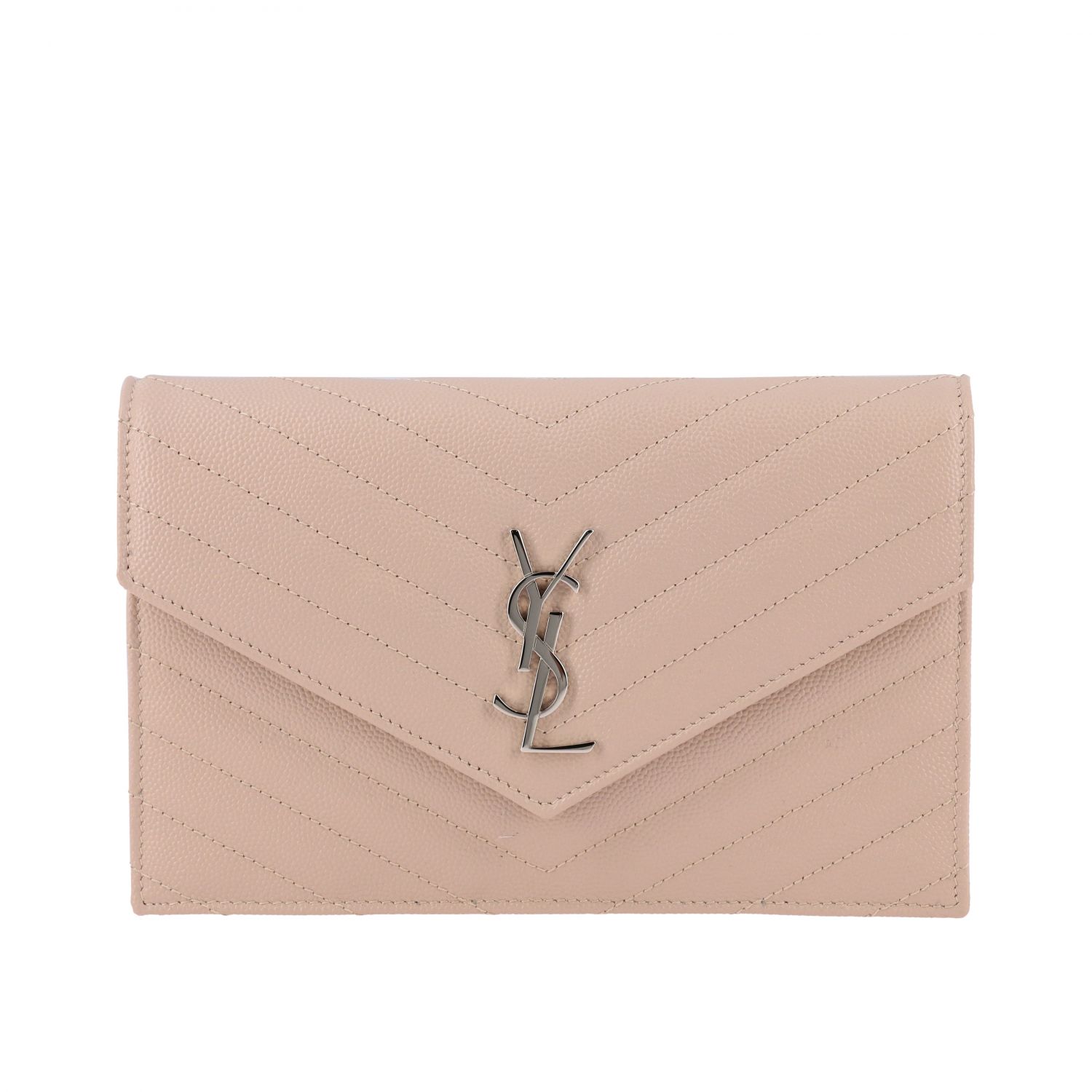 Saint Laurent Small Envelope Leather Wallet on Chain