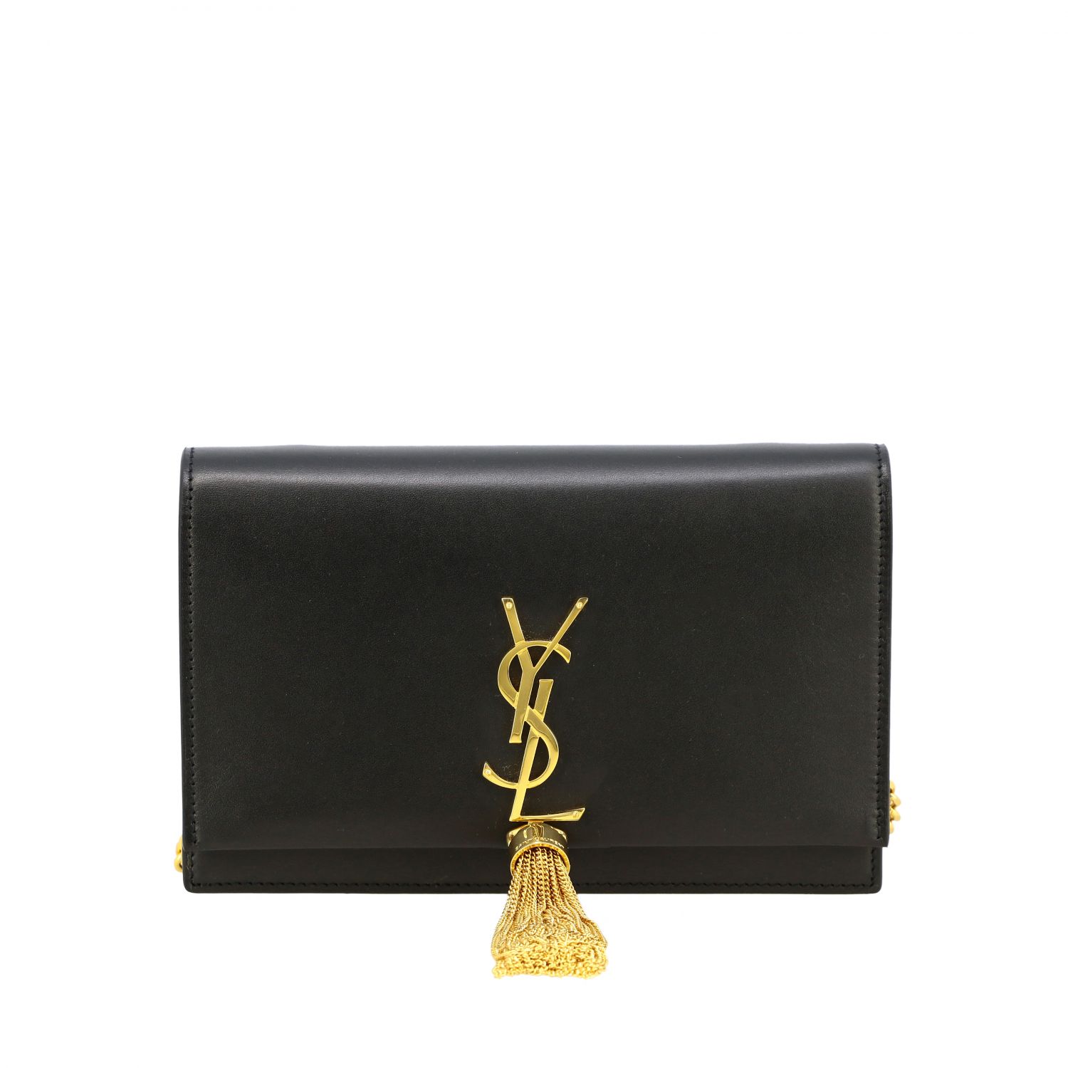 saint laurent monogram leather & chain mini bag
