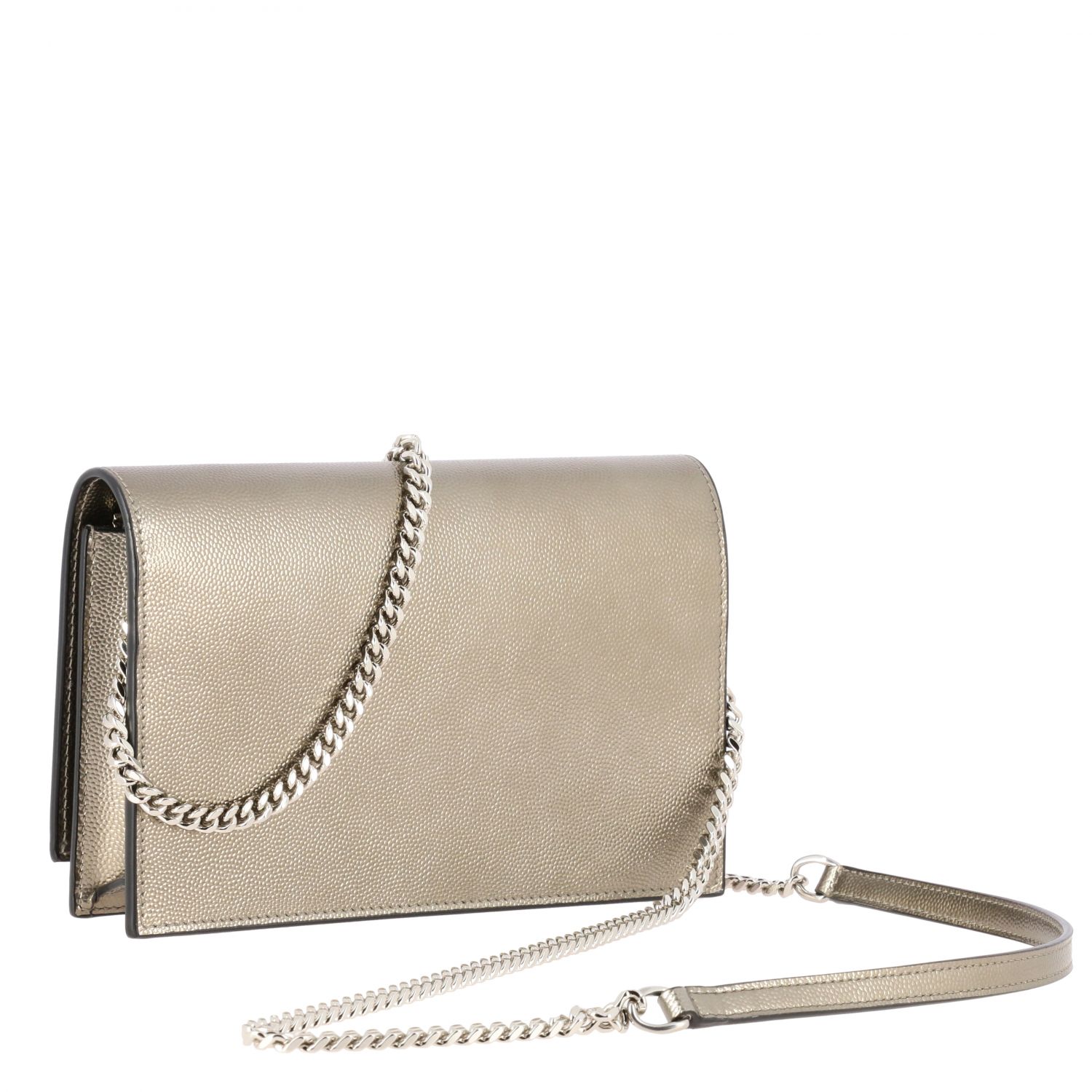 Saint Laurent Outlet: Monogram kate chain wallet bag in laminated ...