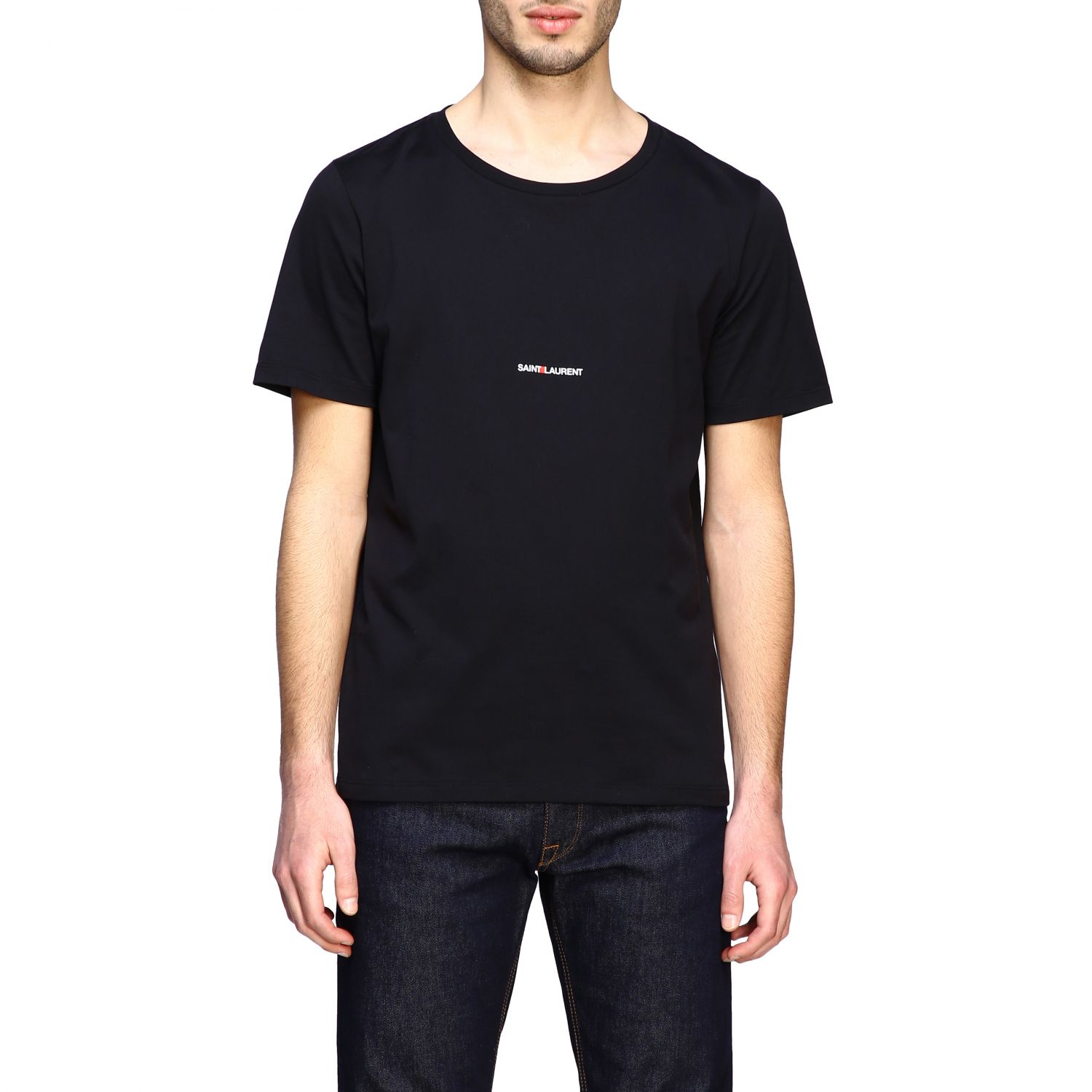 Saint Laurent: Black Rive Gauche Logo T-Shirt