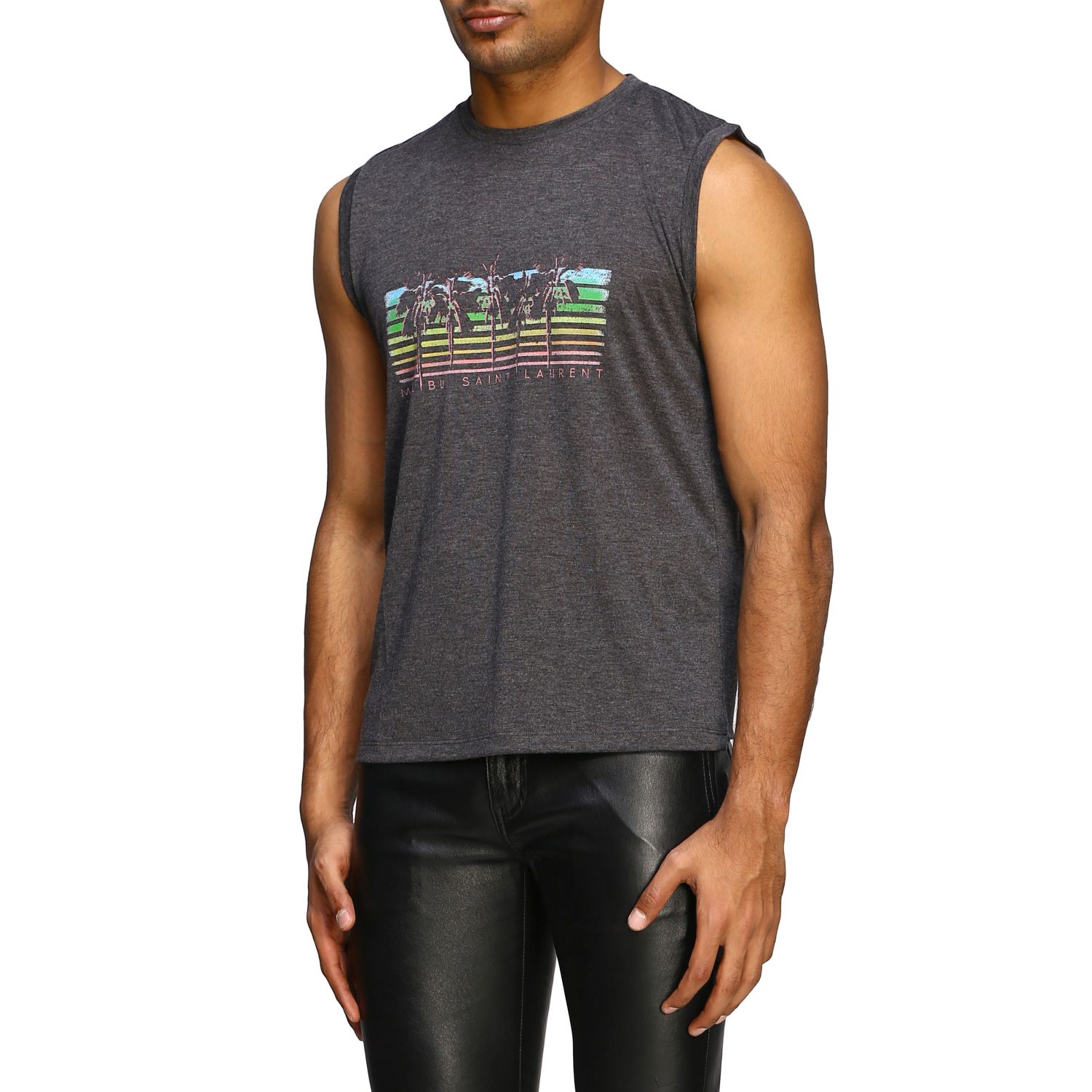 saint laurent sleeveless shirt
