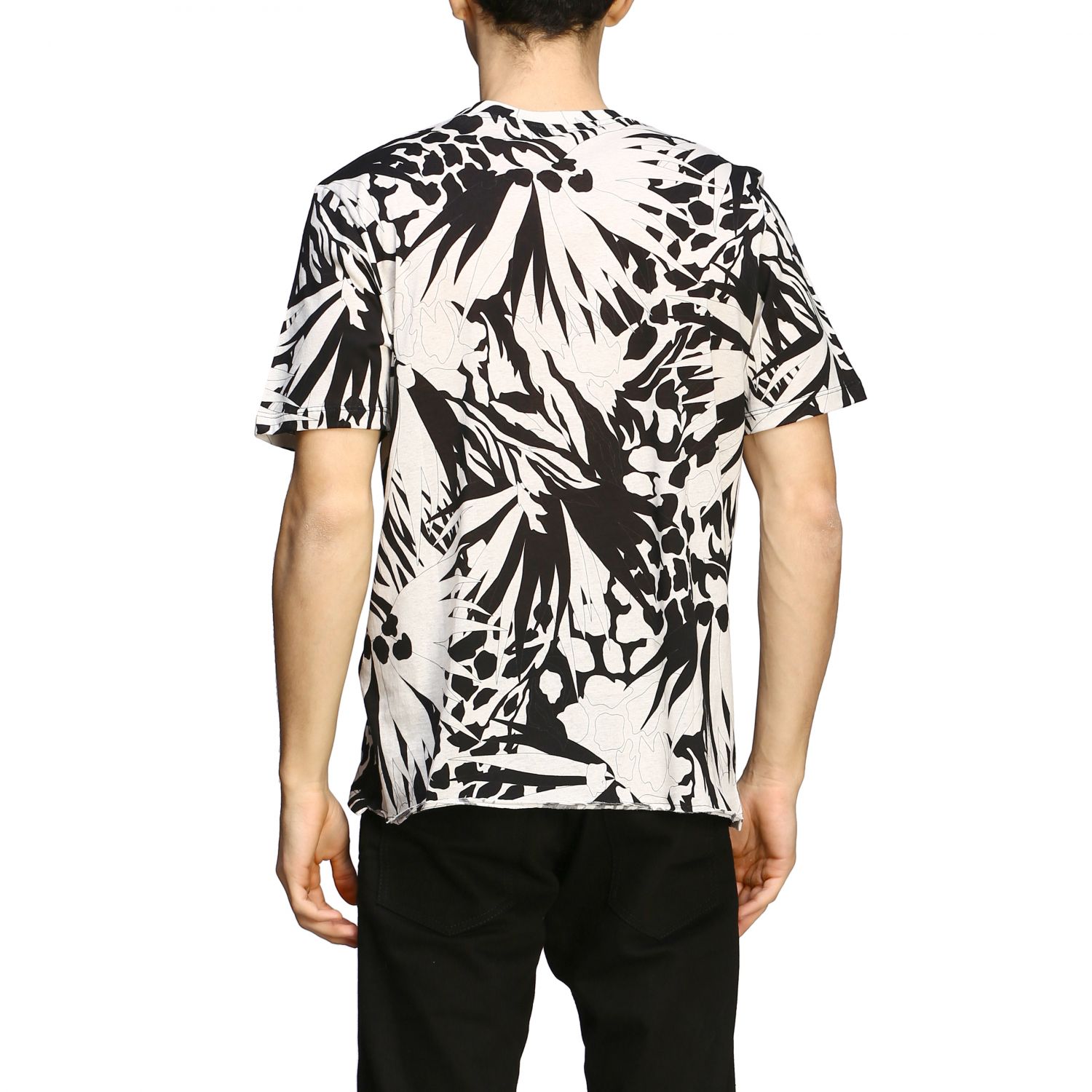 Saint Laurent Outlet: short-sleeved T-shirt with palm print - White | T ...