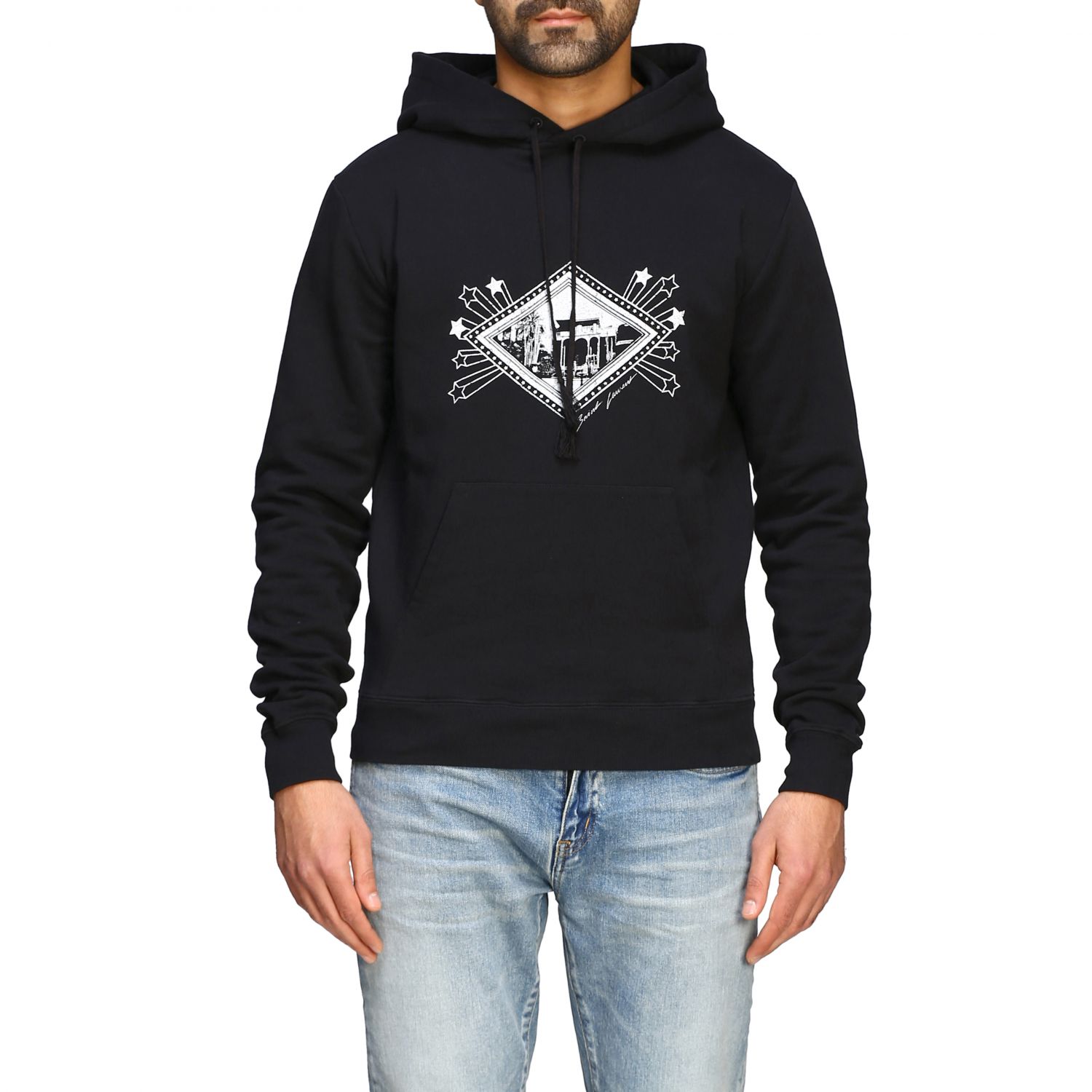  SAINT  LAURENT Hoodie mit Jardin Majorelle Aufdruck 