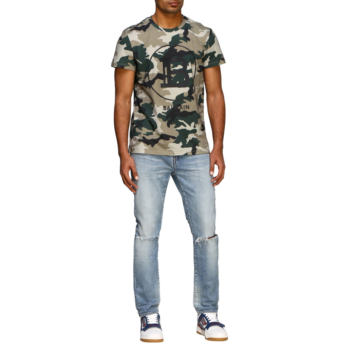 balmain camo t shirt