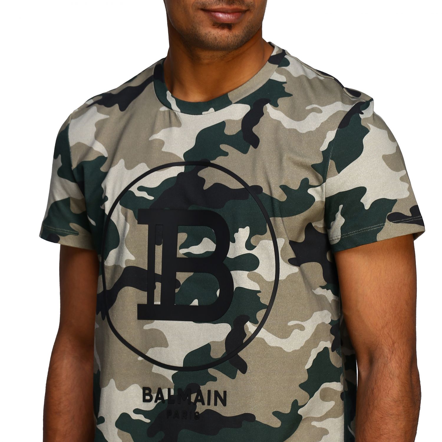 balmain camo t shirt