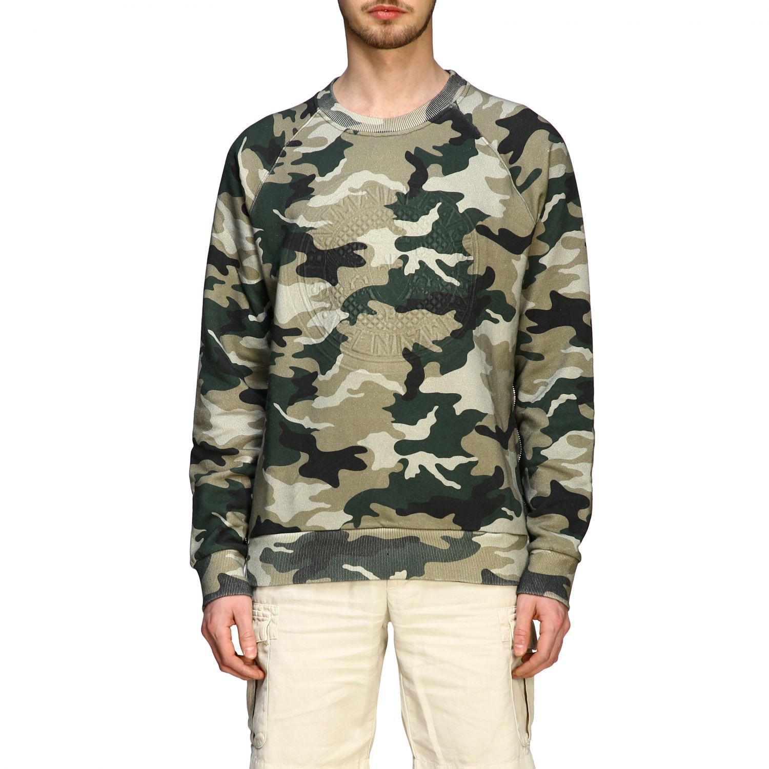 balmain camo hoodie