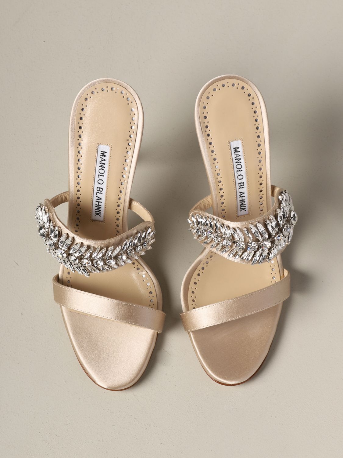 Heeled sandals Manolo Blahnik: Shoes women Manolo Blahnik nude 3
