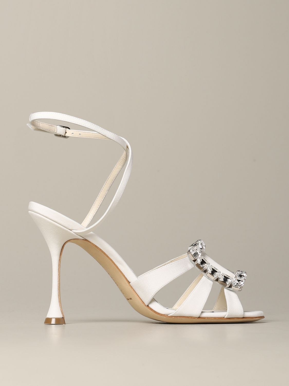 Heeled sandals Manolo Blahnik: Shoes women Manolo Blahnik white 1