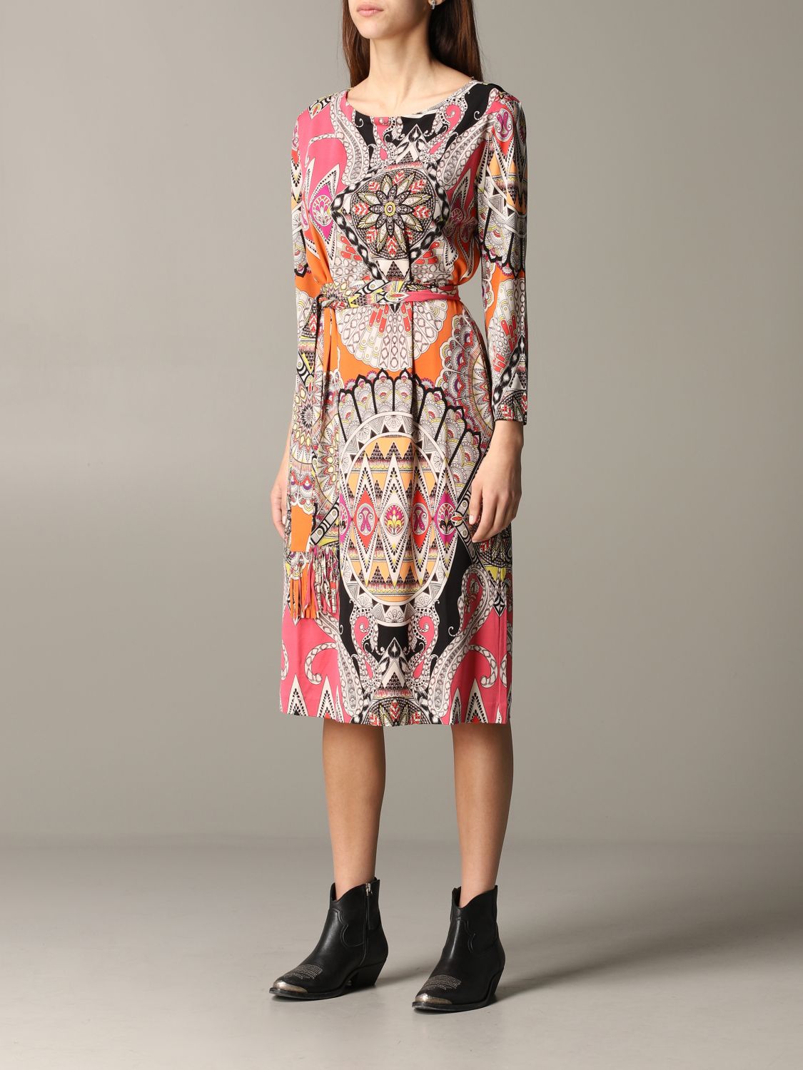 orange paisley dress
