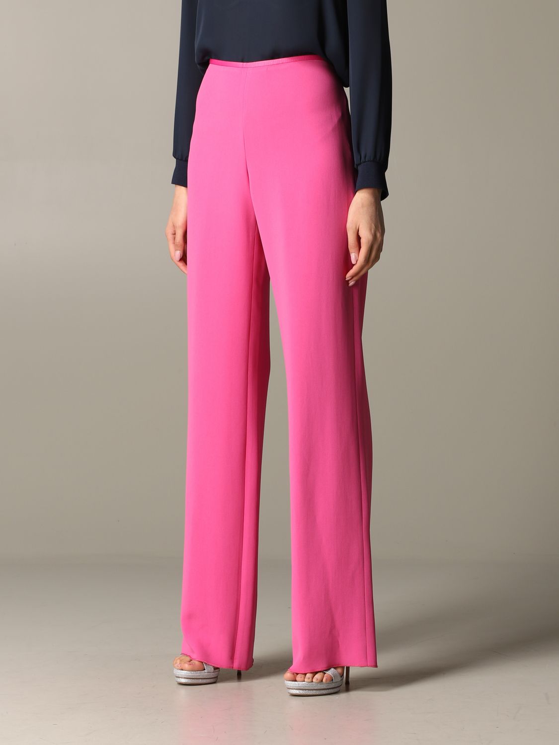 Emporio Armani Outlet: Pantalone ampio e fluido - Rosa | Tailleur Emporio  Armani 5NP01T 52013 GIGLIO.COM