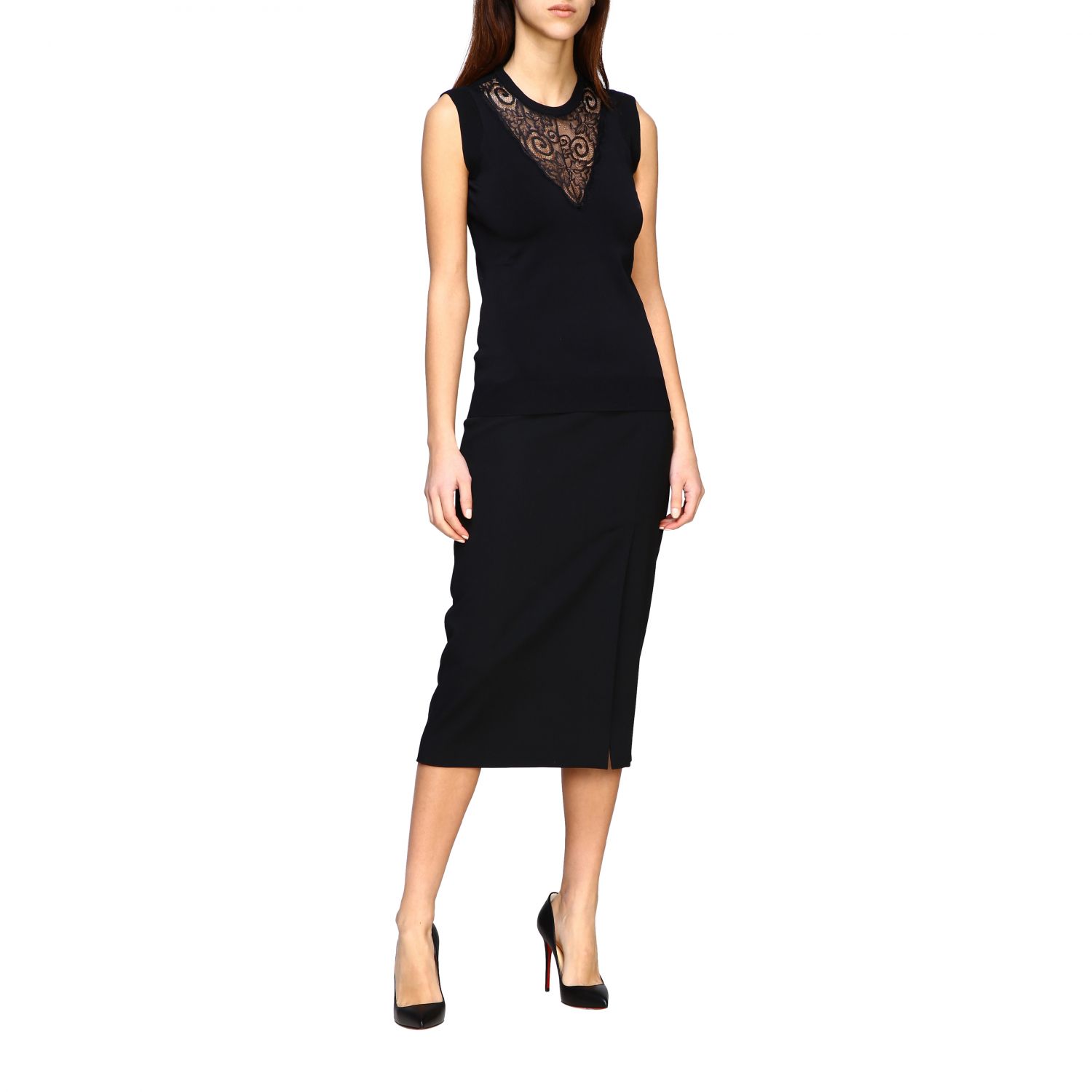 Emporio Armani Outlet: Gonna a tubino in crêpe - Nero | Gonna Emporio Armani  5NN18T 52009 GIGLIO.COM
