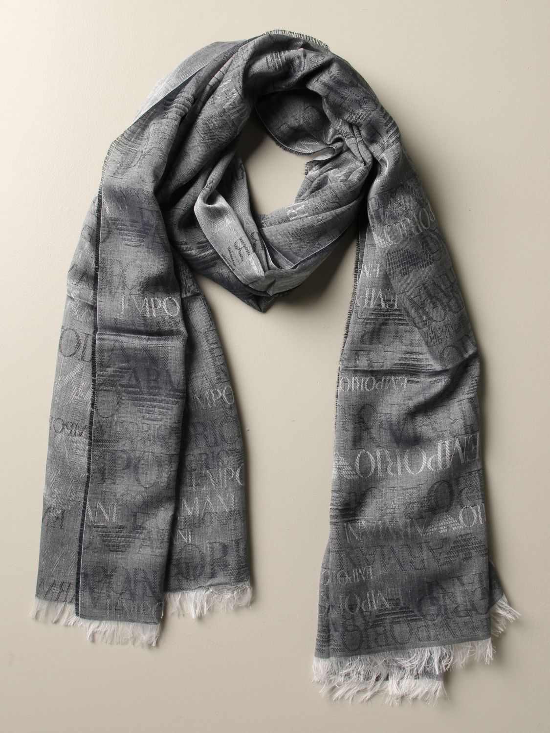 Emporio Armani Outlet: scarf for men - Blue | Emporio Armani scarf 625207  8P359 online on 