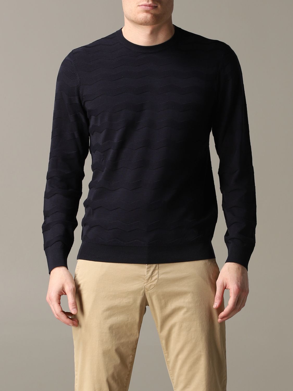 blue armani jumper