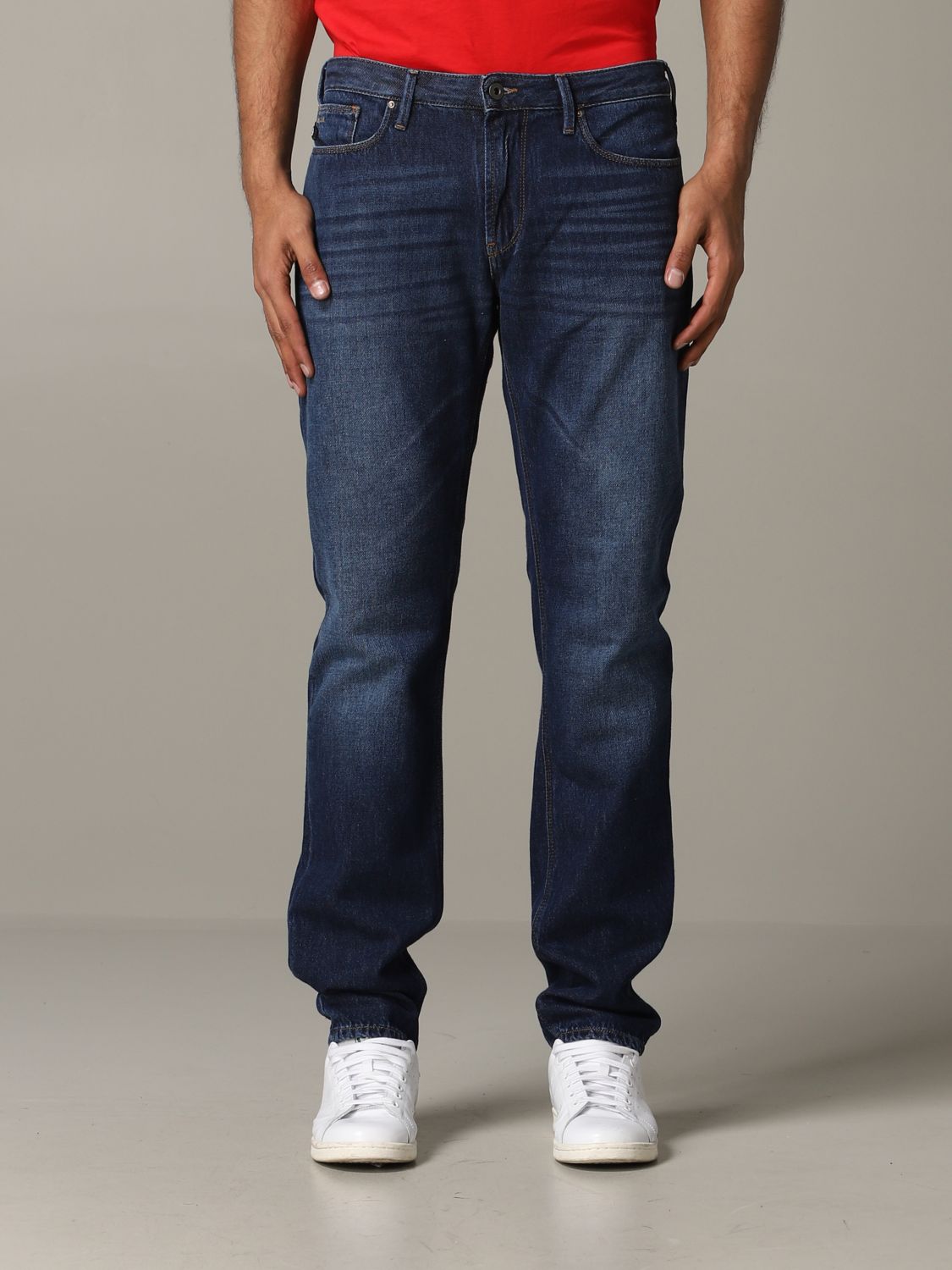 Emporio Armani Outlet: slim fit jeans 8 oz - Stone Washed | Emporio ...