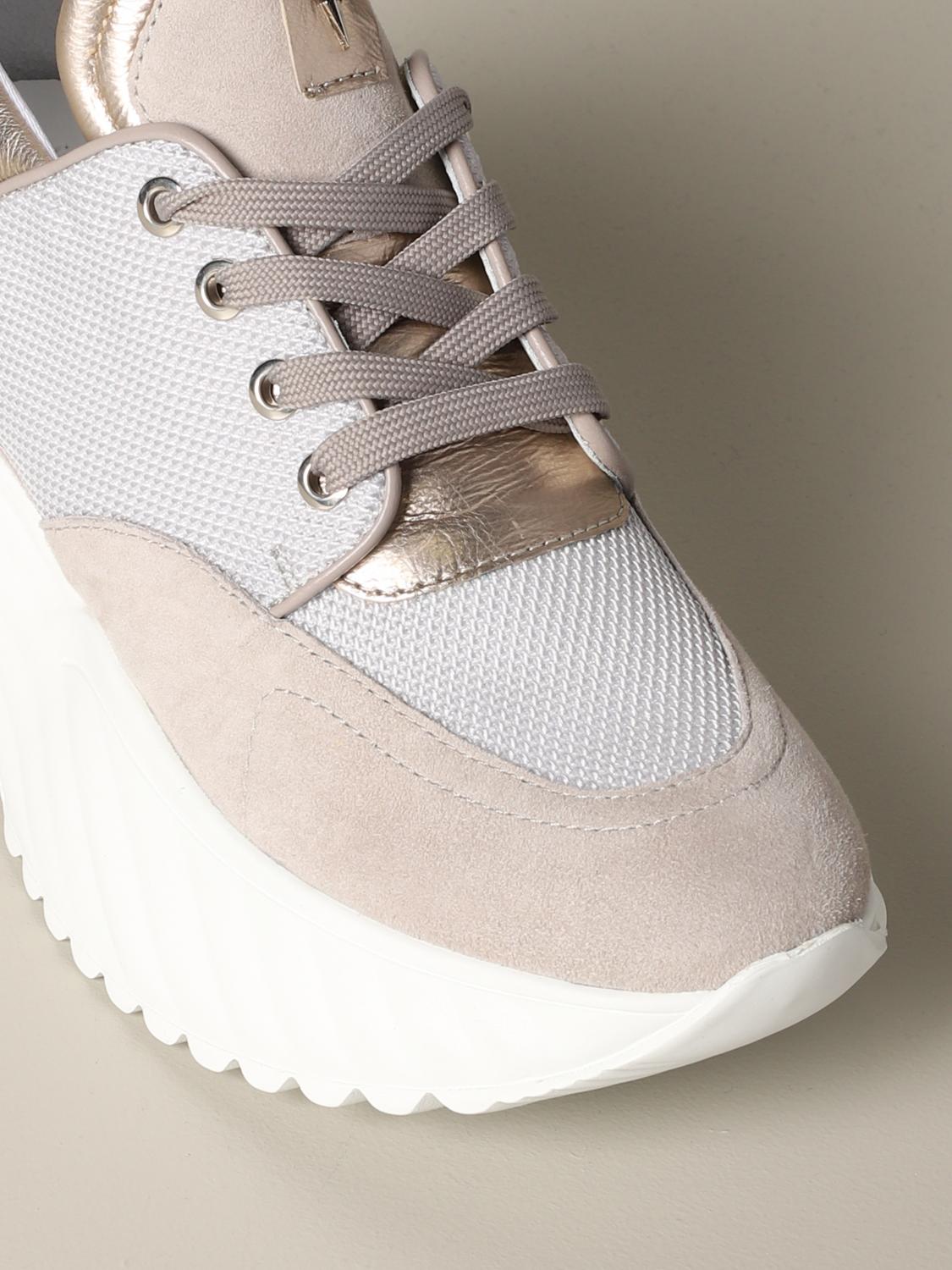 Paciotti 4us Outlet: Sneakers In Suede And Fabric - Beige 