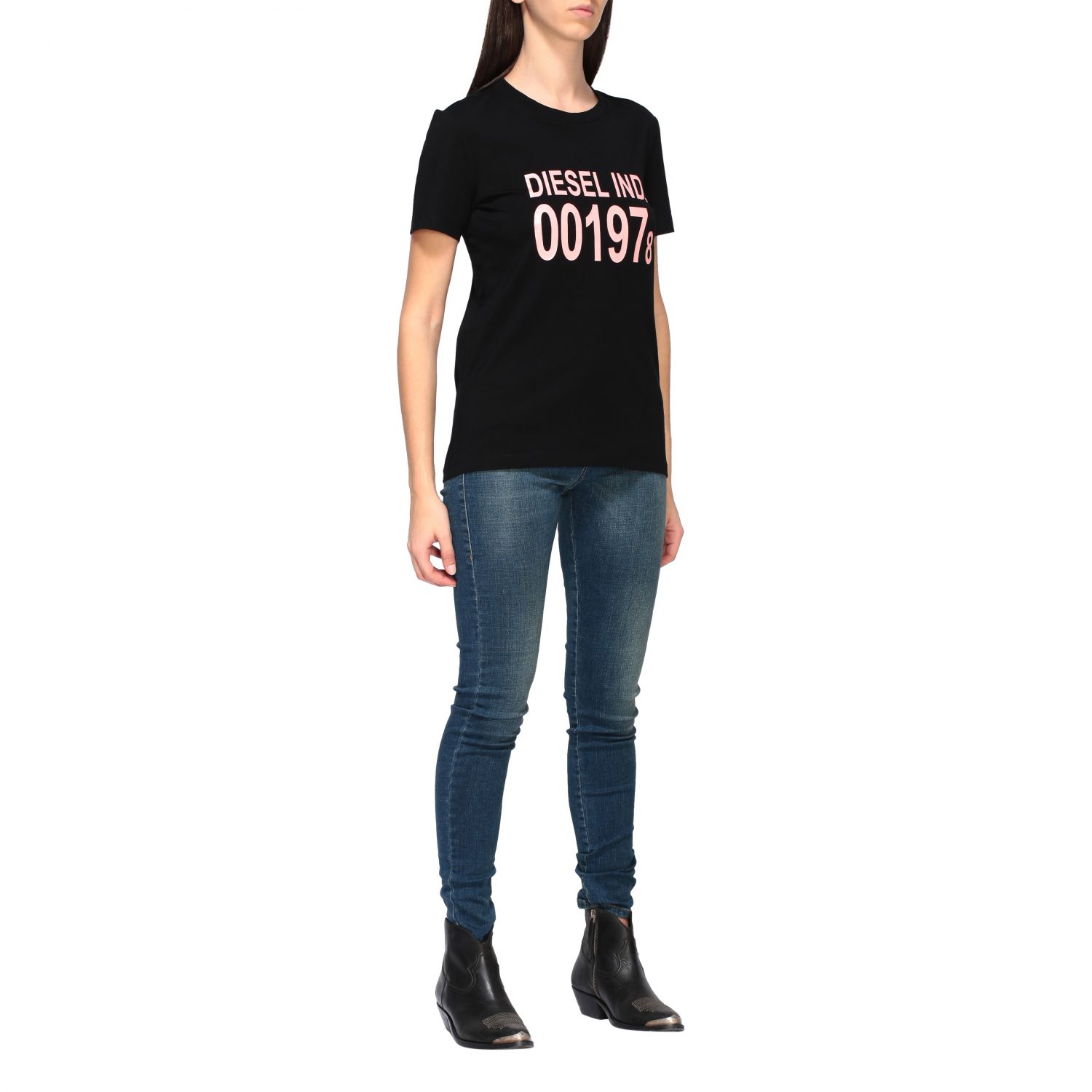 Diesel Outlet tshirt for women Black Diesel tshirt 00SC3F 0CATJ