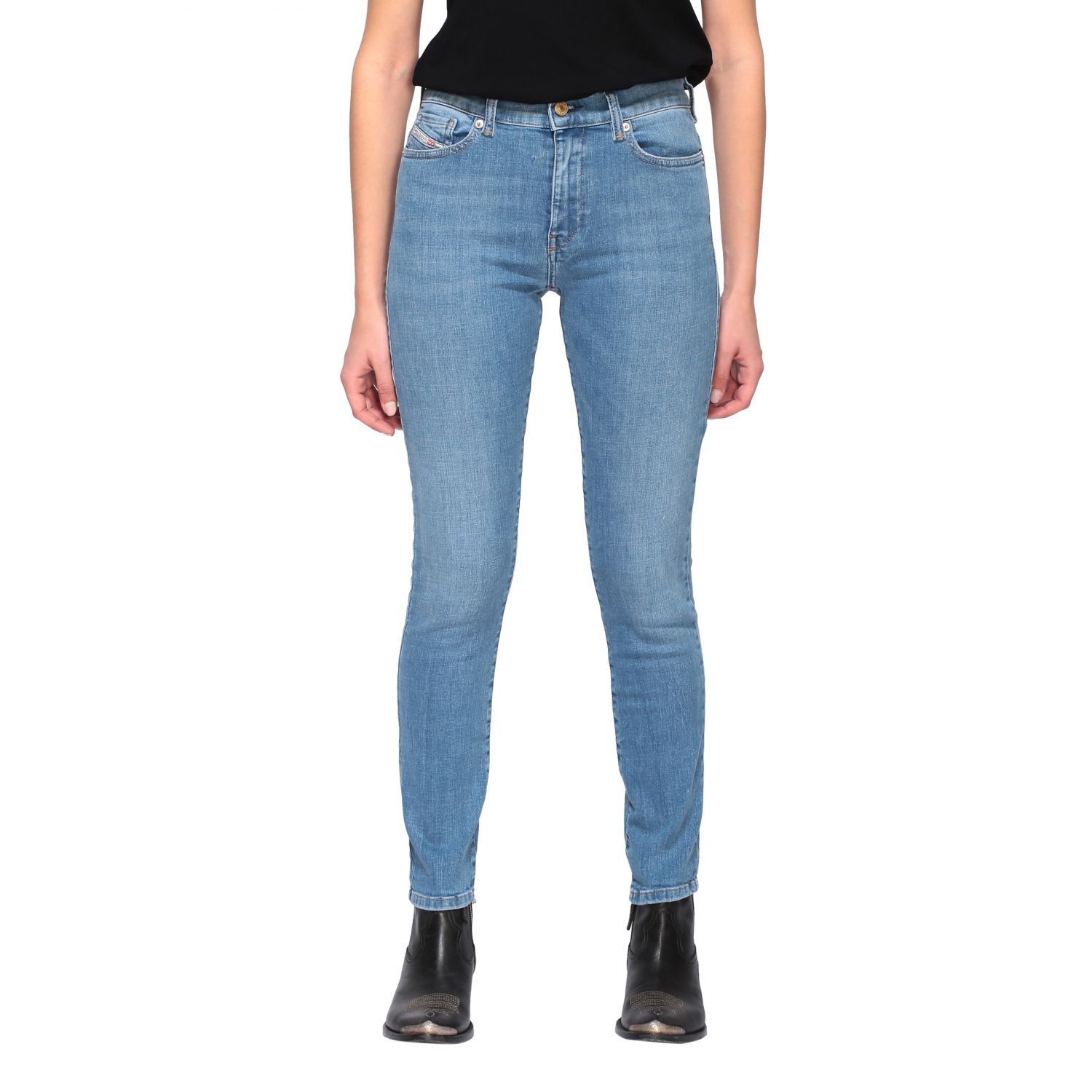 Diesel Outlet: D-roisin super-skinny jeans with regular waist - Stone ...