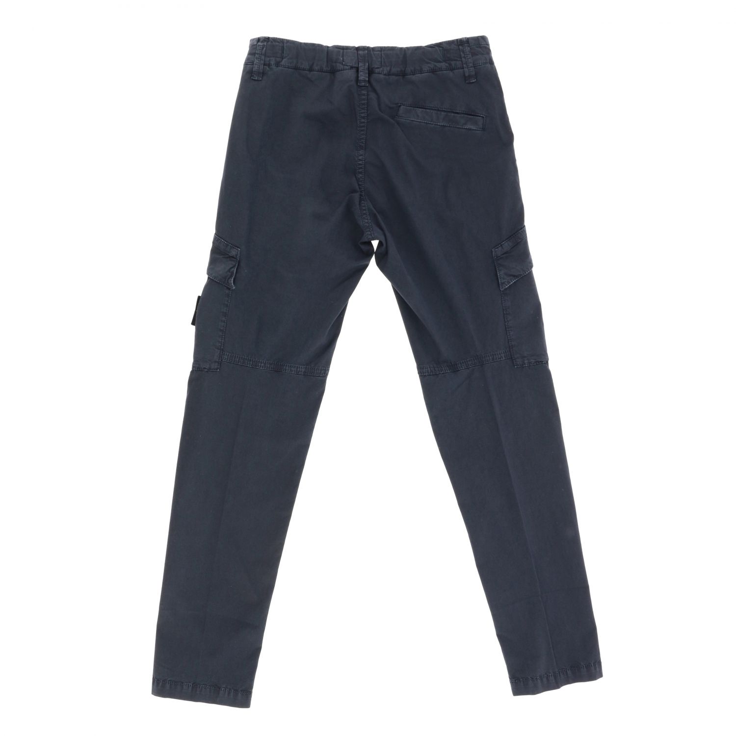 STONE ISLAND JUNIOR: Kargo trousers in stretch cotton canvas - Blue ...