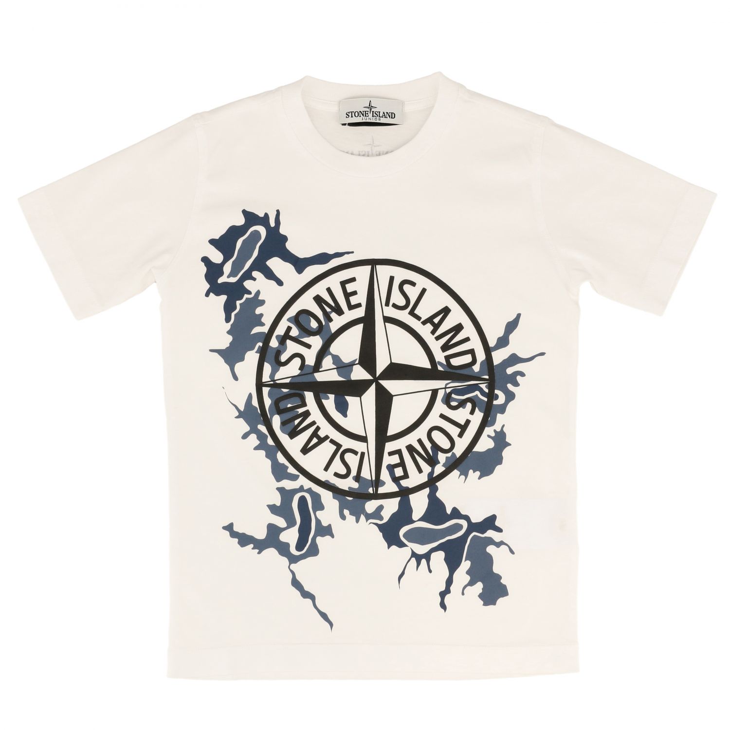 T-shirt Stone Island Junior: Stone Island Junior T-shirt with short sleeves and print white 1