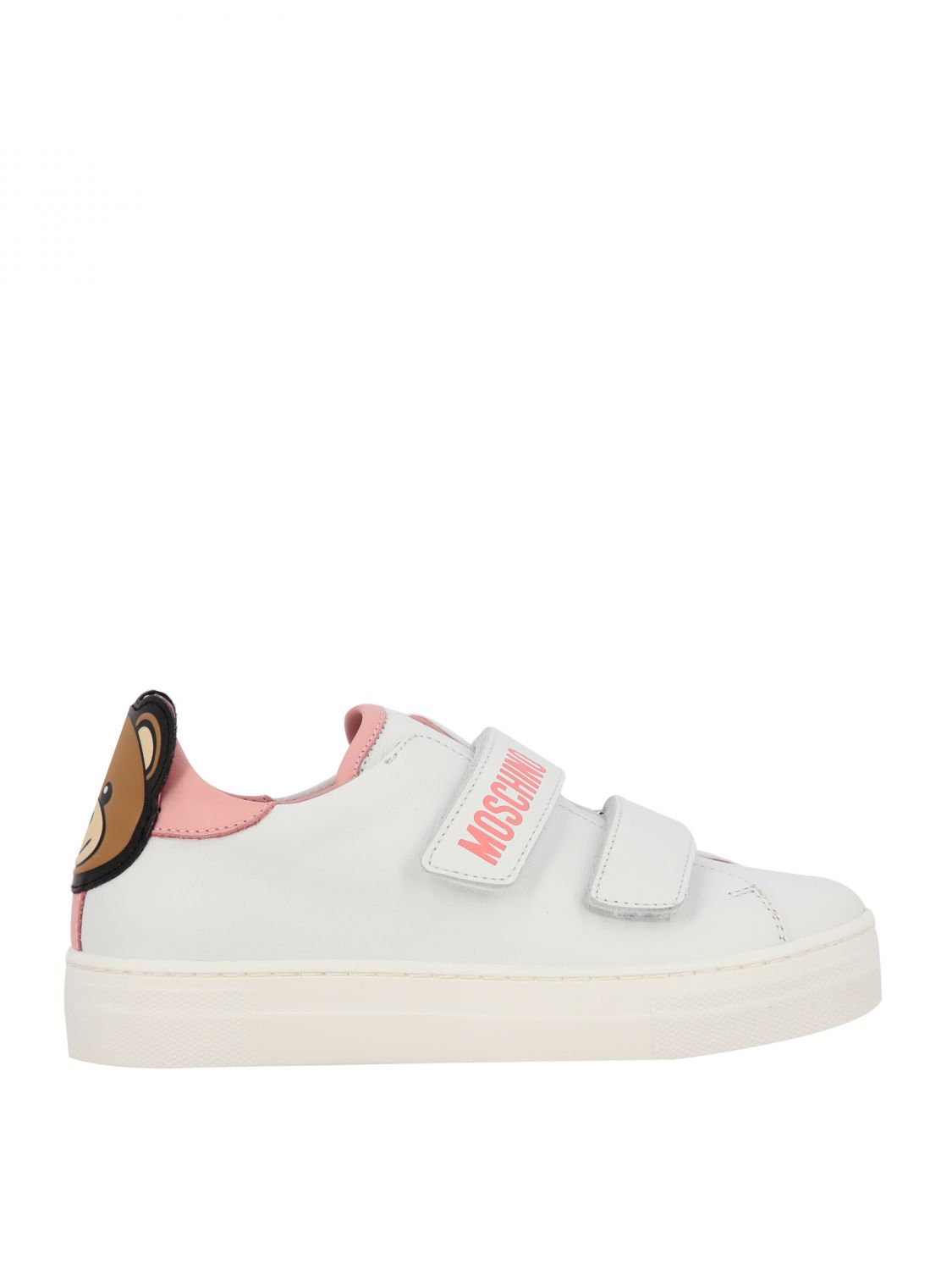 Moschino Teen Outlet: leather sneakers with teddy heel | Shoes Moschino ...