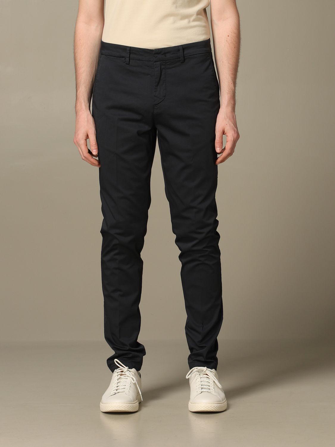 Brooksfield Outlet: Pantalone chino in gabardine slim fit - Blue Navy | Pantalone  Brooksfield 205A C162 GIGLIO.COM