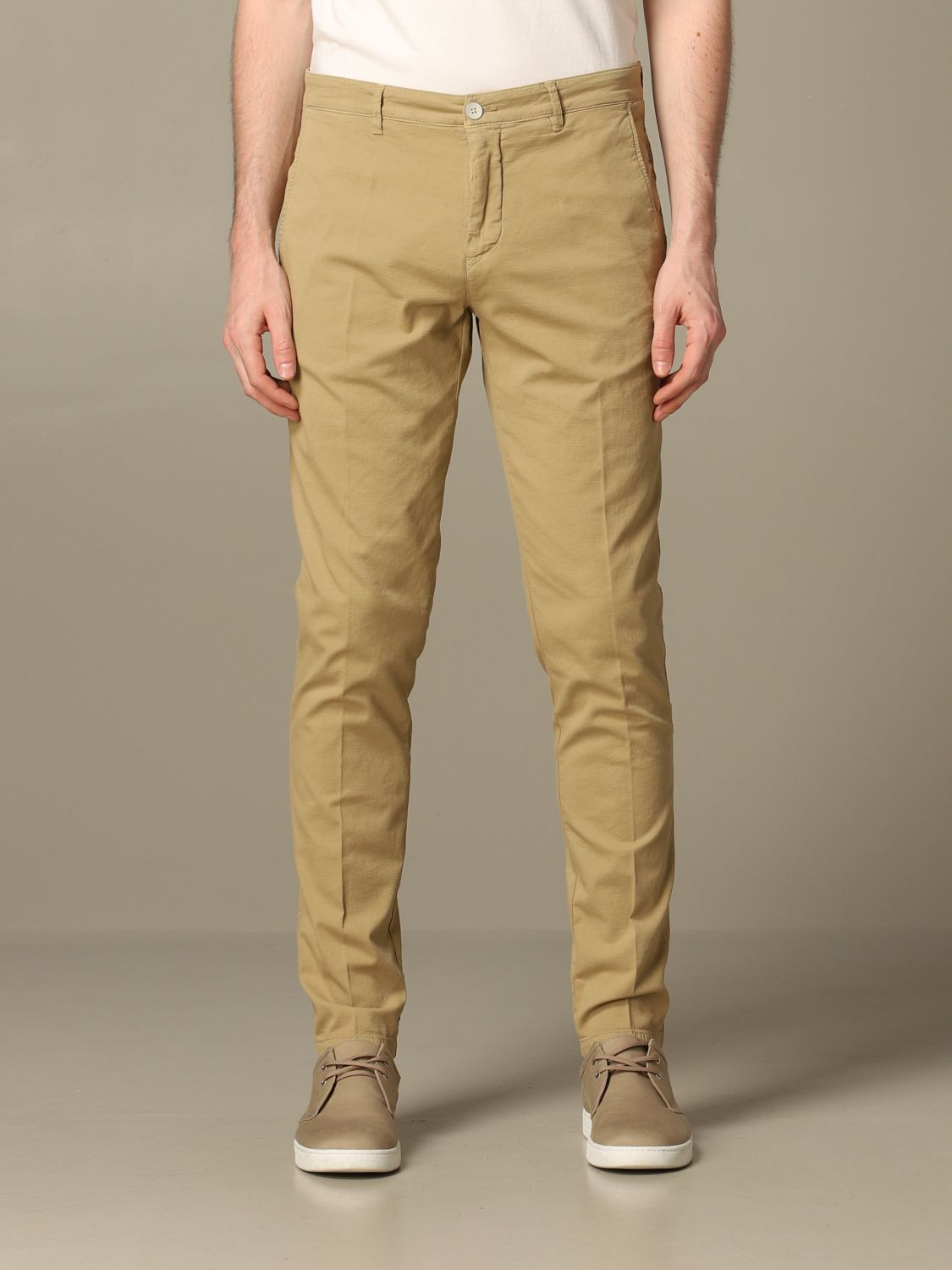 Brooksfield Outlet: Pantalone chino in cotone stretch operato | Pantalone  Brooksfield Uomo Beige | Pantalone Brooksfield 205A C169 GIGLIO.COM