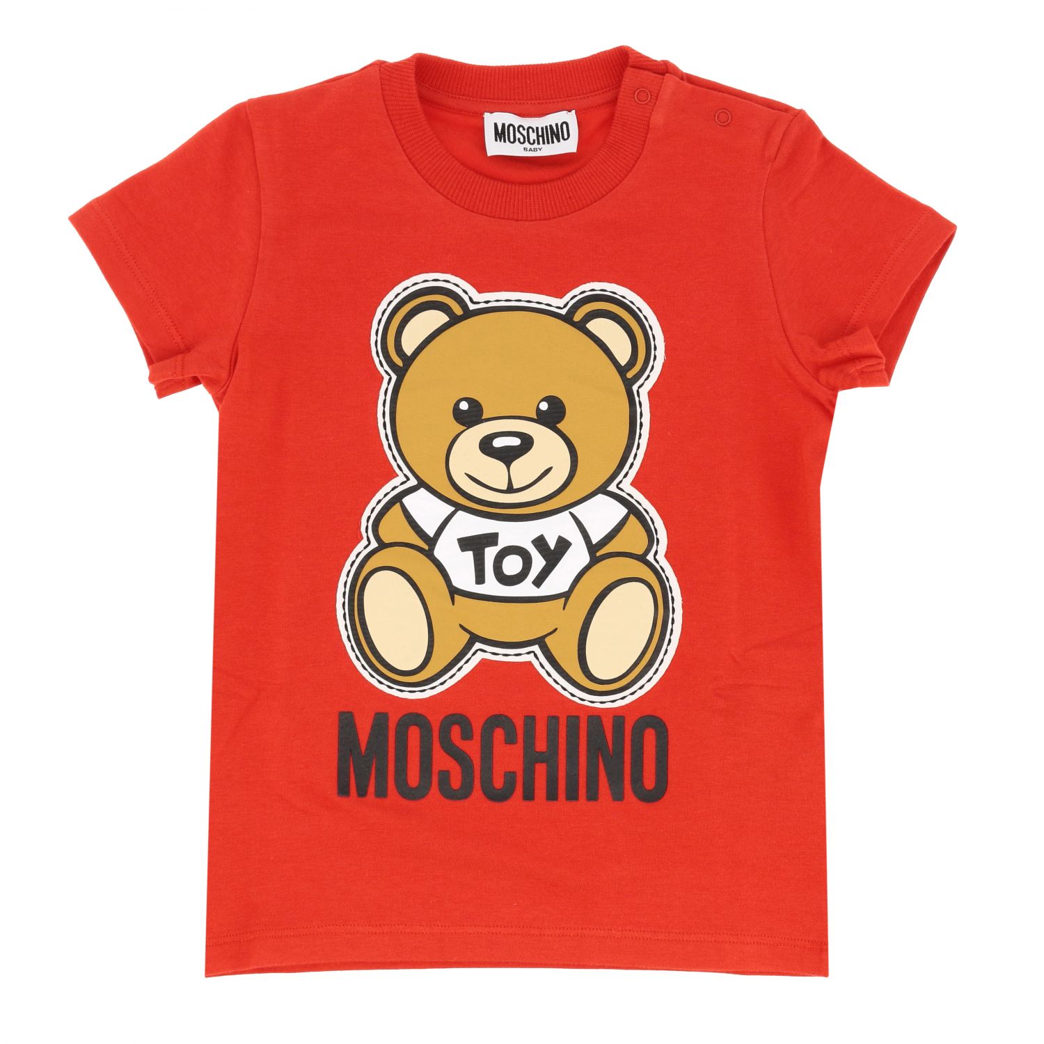 MOSCHINO BABY: short-sleeved T-shirt with teddy print - Red | Moschino ...