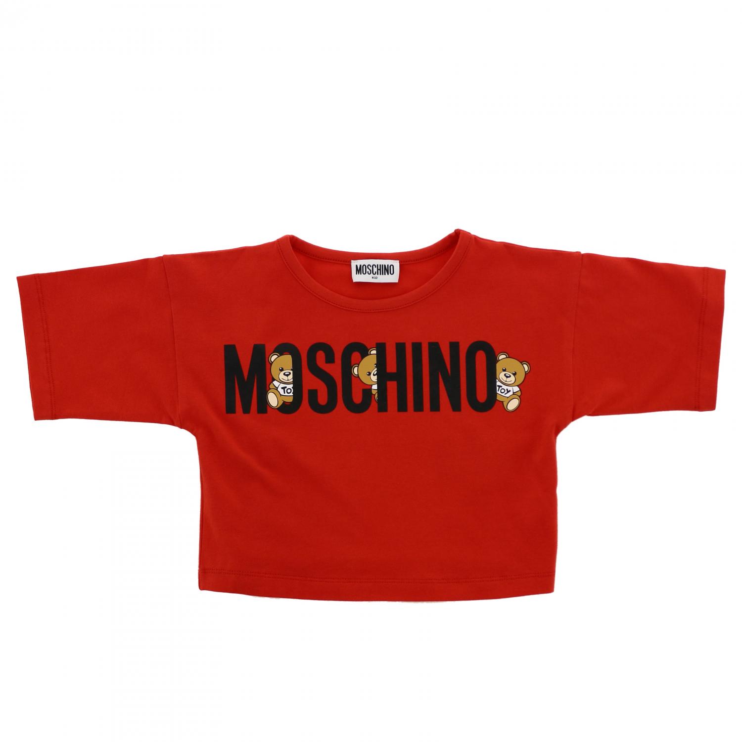 MOSCHINO KID: T-shirt con stampa teddy - Rosso | T-Shirt Moschino Kid  HDM03L LBA10 GIGLIO.COM