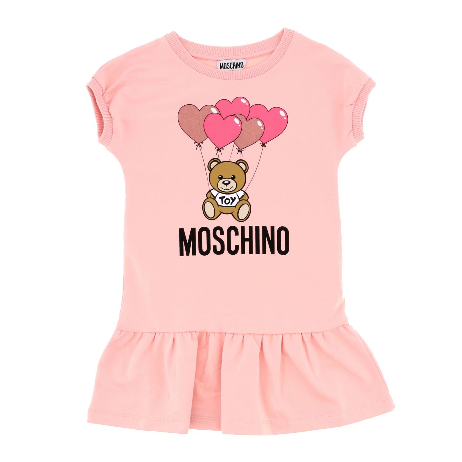MOSCHINO KID: dress with teddy hearts print - Pink | Moschino Kid dress