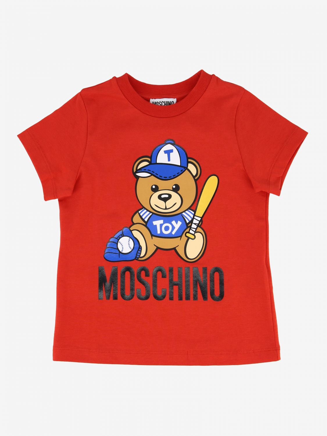 MOSCHINO KID: short-sleeved t-shirt with teddy baseball print - Red ...