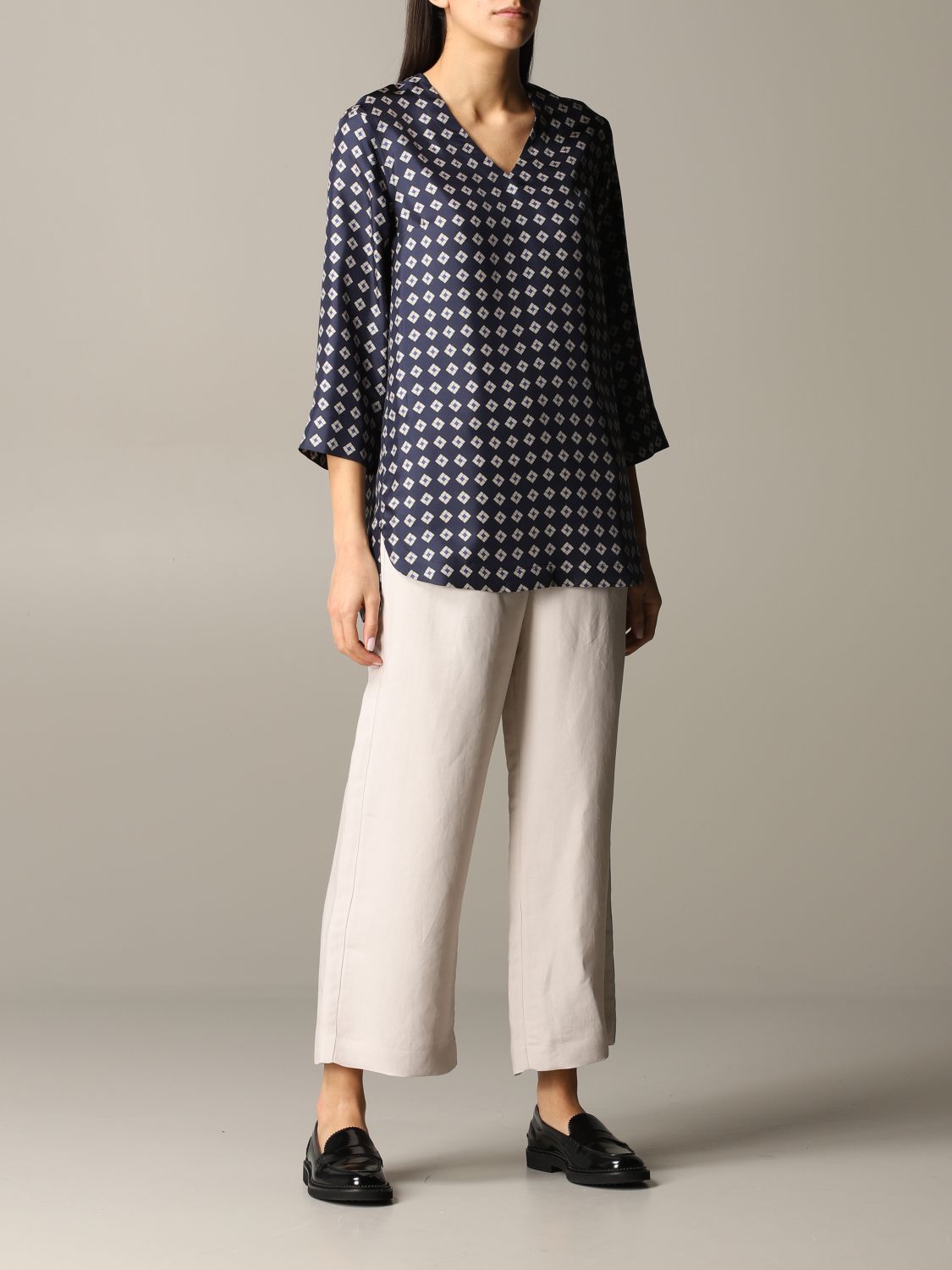 S Max Mara Outlet: Finito blouse in patterned silk | Shirt S Max Mara ...
