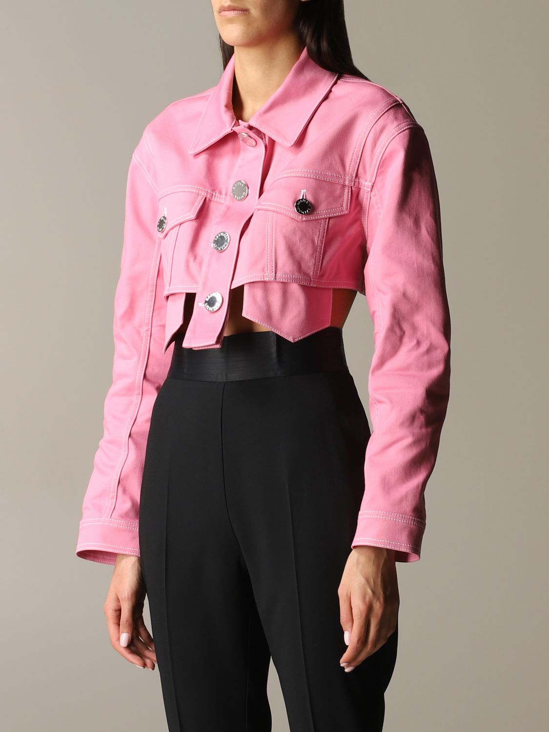 Myrde Betydning maskine Balmain Outlet: cropped jacket - Pink | Balmain jacket TF08122D022 online  at GIGLIO.COM