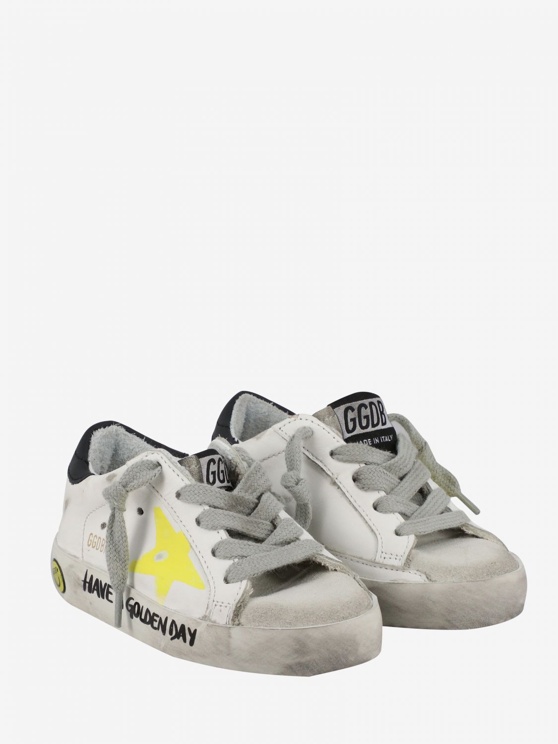 Golden Goose Outlet: Superstar sneakers in leather and suede - White ...