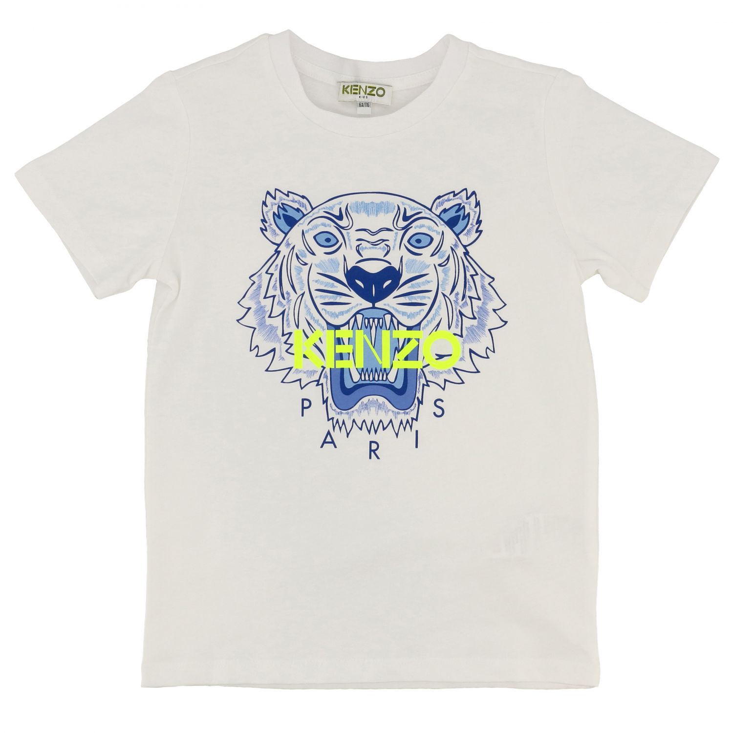 Kenzo Junior Outlet: short-sleeved T-shirt with logo print - White ...