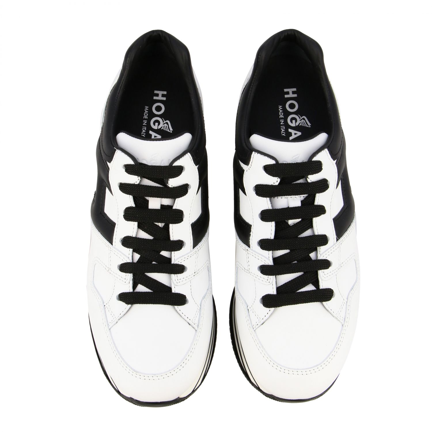 HOGAN: 283 leather sneakers with big H and maxi 222 platform sole ...