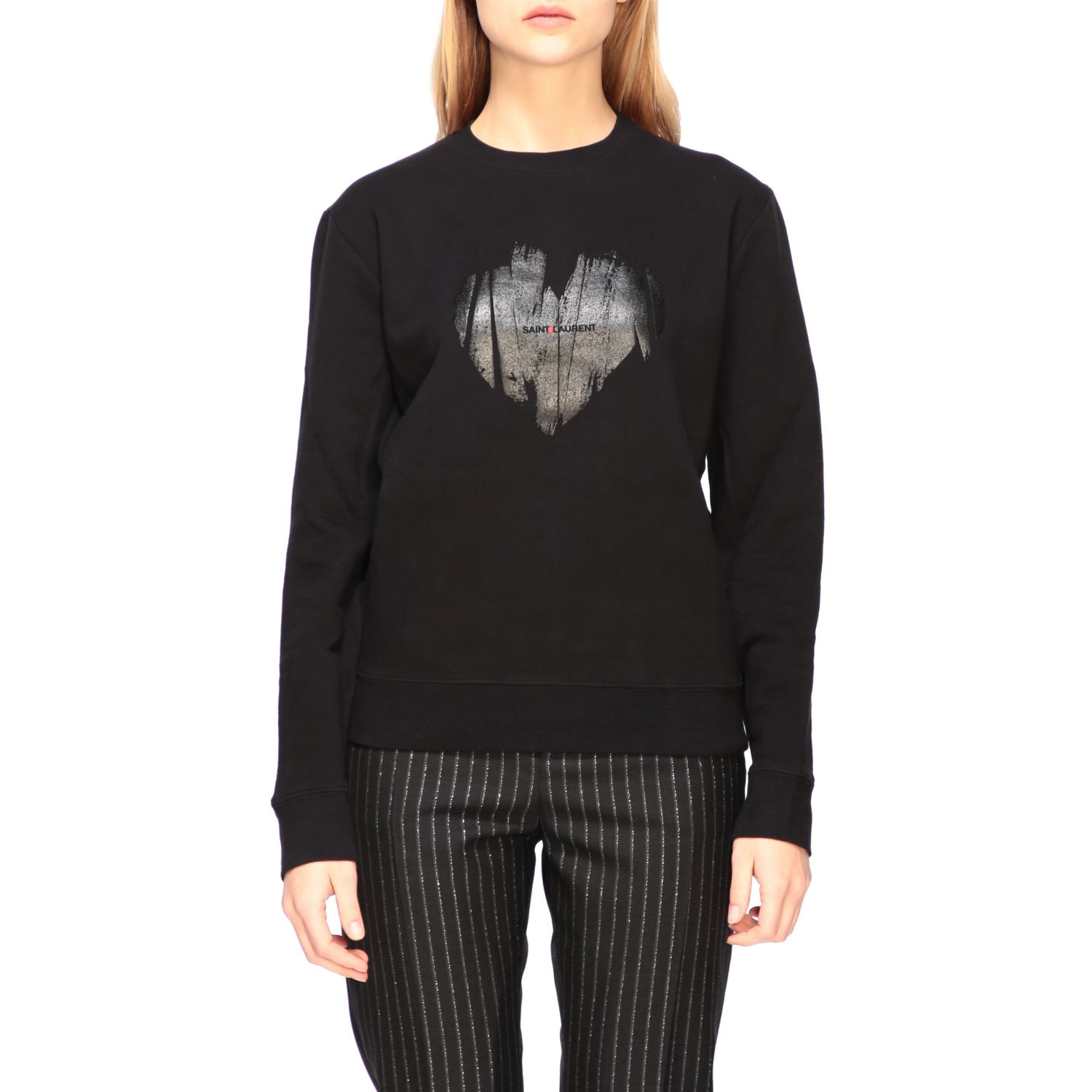 saint laurent heart sweatshirt