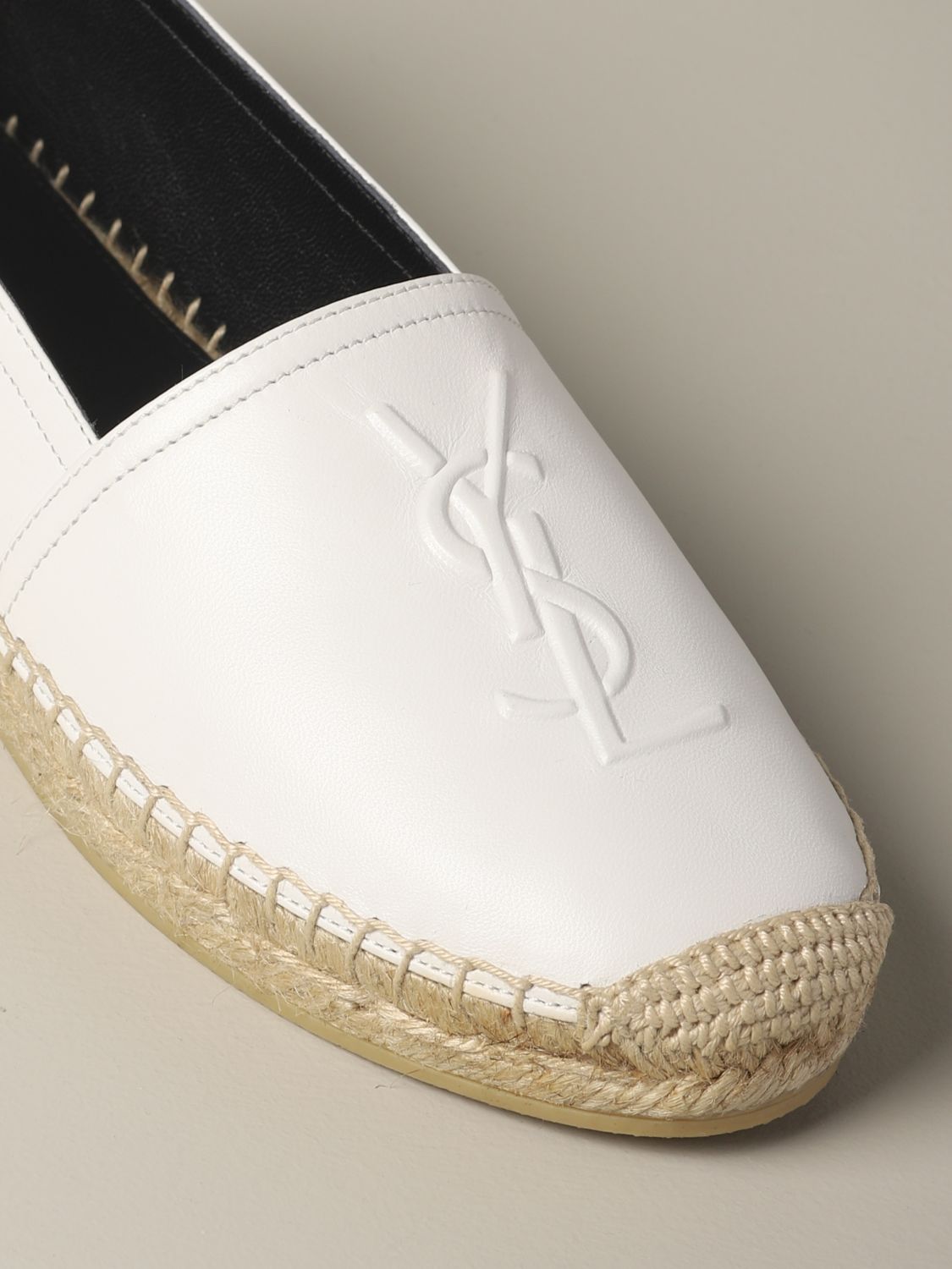 skole reform Afdæk SAINT LAURENT: leather espadrilles with YSL logo | Espadrilles Saint Laurent  Women White | Espadrilles Saint Laurent 484890 0NO60 GIGLIO.COM