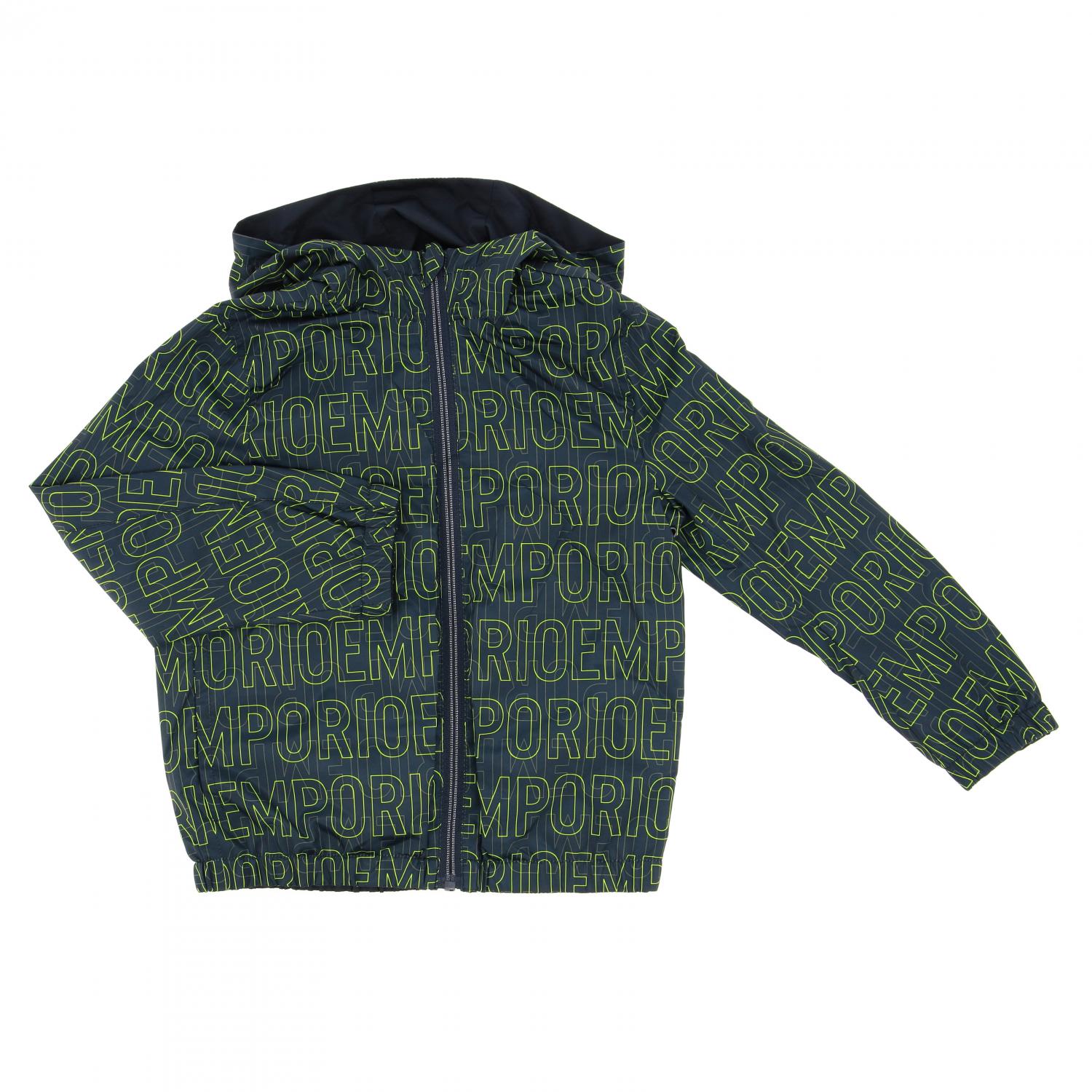 EMPORIO ARMANI nylon bomber jacket with logo Blue Emporio Armani