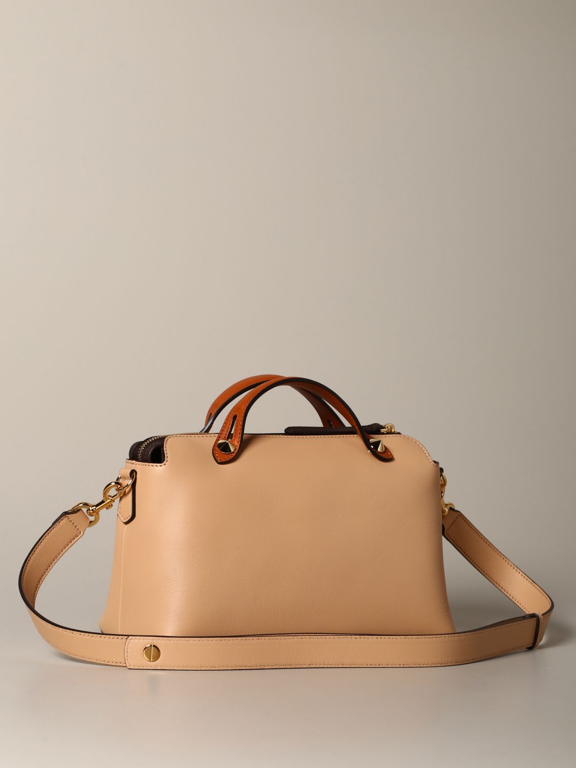 Fendi Outlet: bag in fabric and leather - Brown  Fendi shoulder bag  7VA589AMAH online at