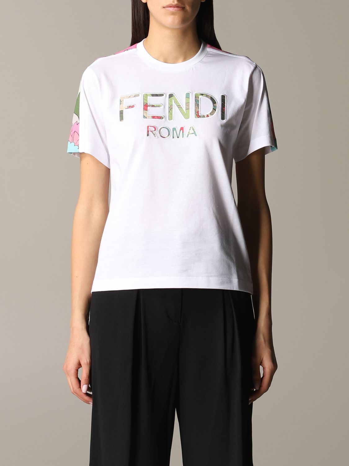 Fendi T Shirt White Outlet, 53% OFF | www.gruposincom.es