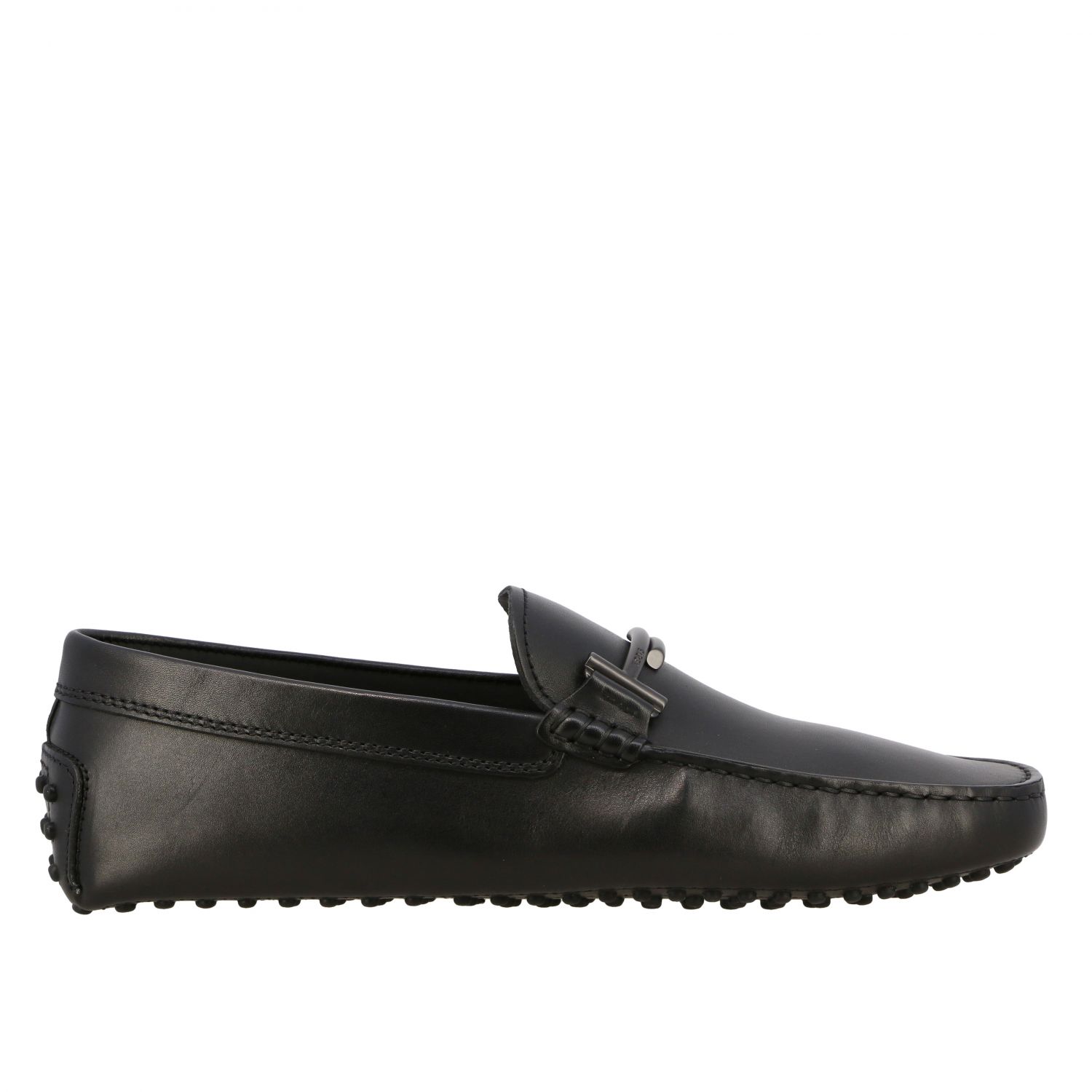 TOD'S: Gommini loafers in leather with double T - Black | Tod's loafers ...