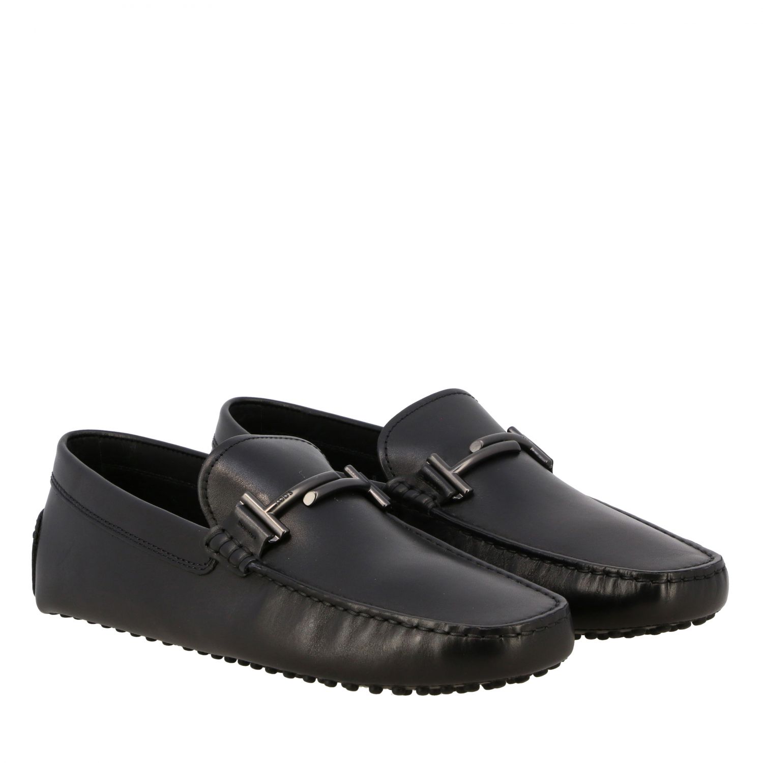 TODS: Tod's Gommini loafers in leather with double T | Loafers Tods Men  Black | Loafers Tods XXM0GW0Q700 D90 GIGLIO.COM