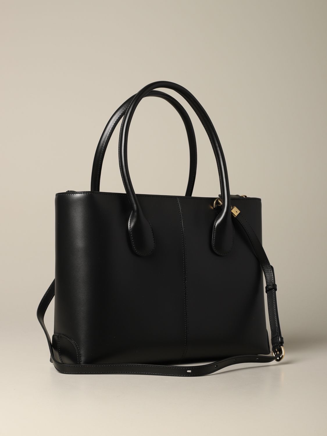 Tod's Outlet: D bag medium shopping bag in leather - Black | Tote Bags ...