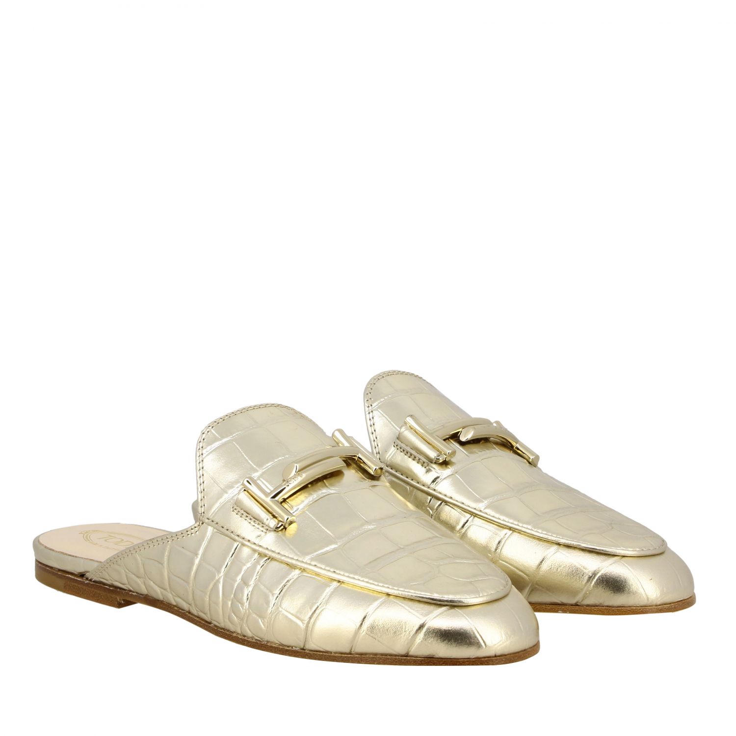 tods gold shoes