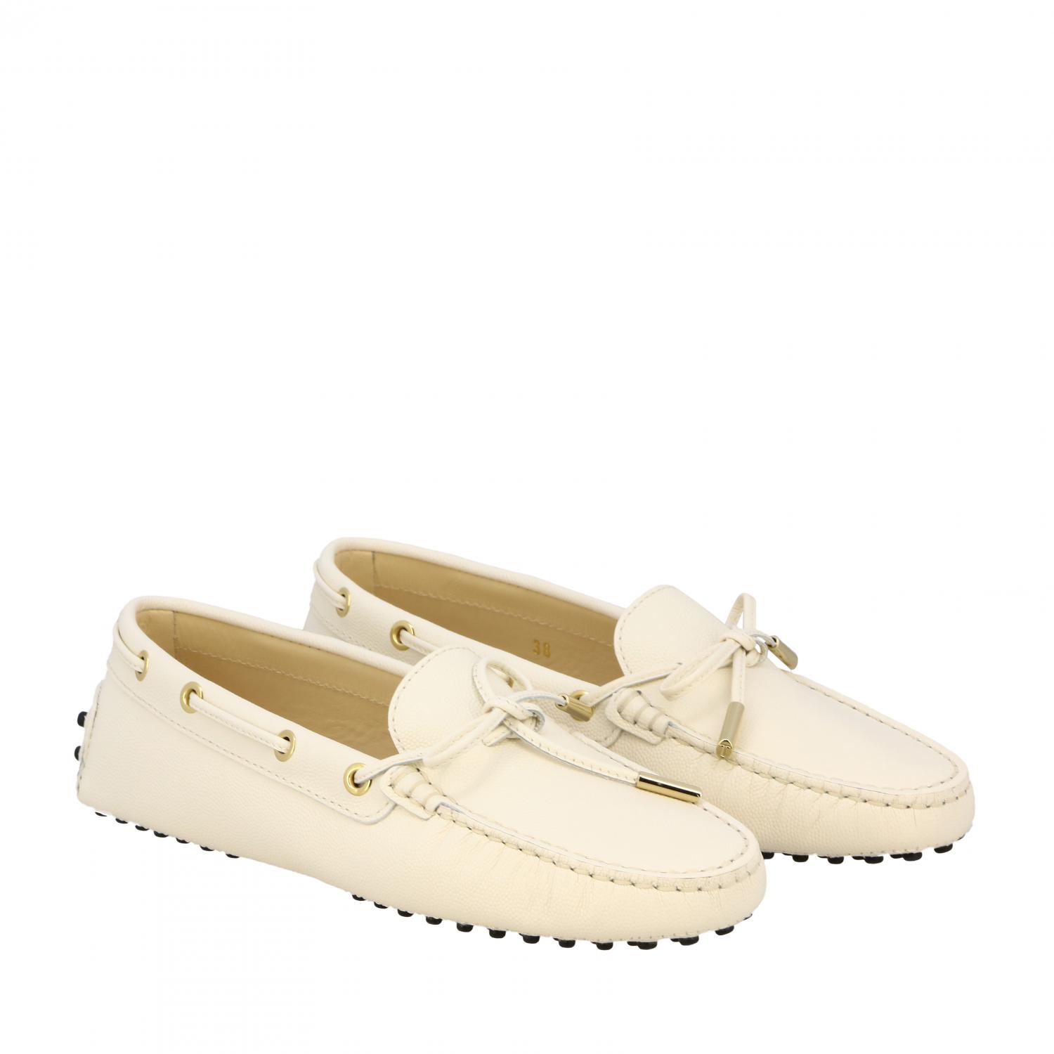 Tod's Outlet: Heaven loafer in leather with strap - White | Tod's ...