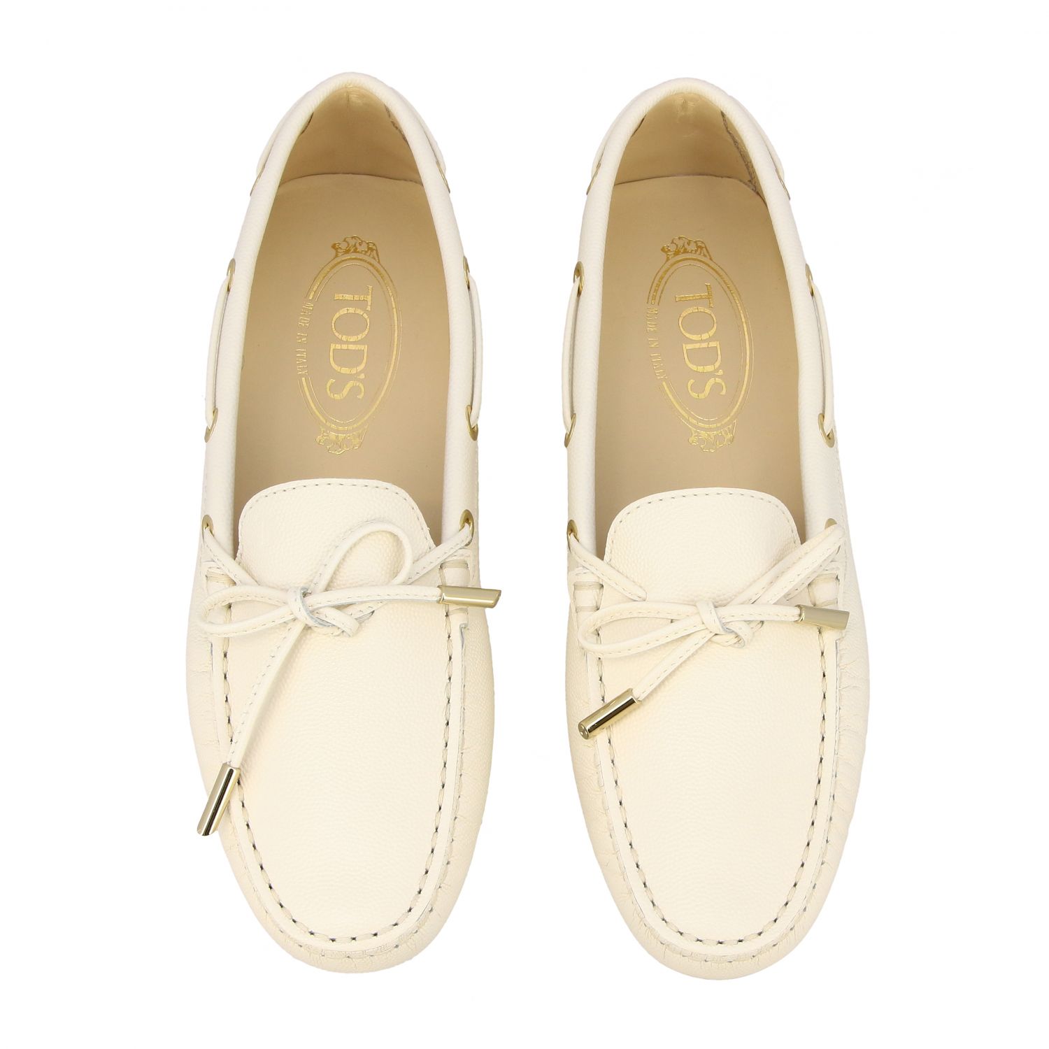 Tod's Outlet: Heaven loafer in leather with strap - White | Tod's ...