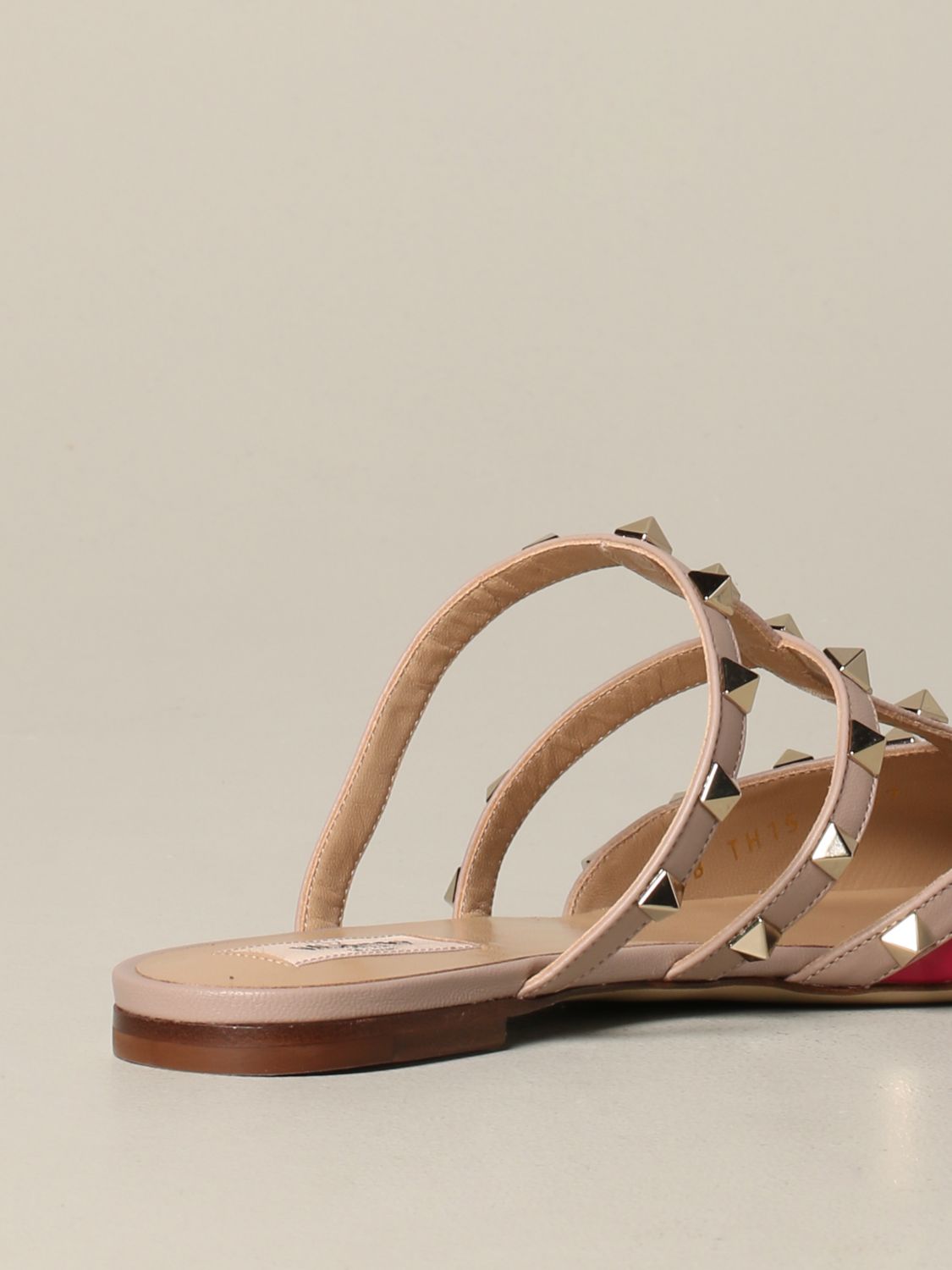 valentino rockstud flat mules